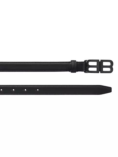 Balenciaga o1mt1gz0125 Size: 80 / BB Hourglass Thin Belt in Black Size ONE SIZE - 1 Thumbnail