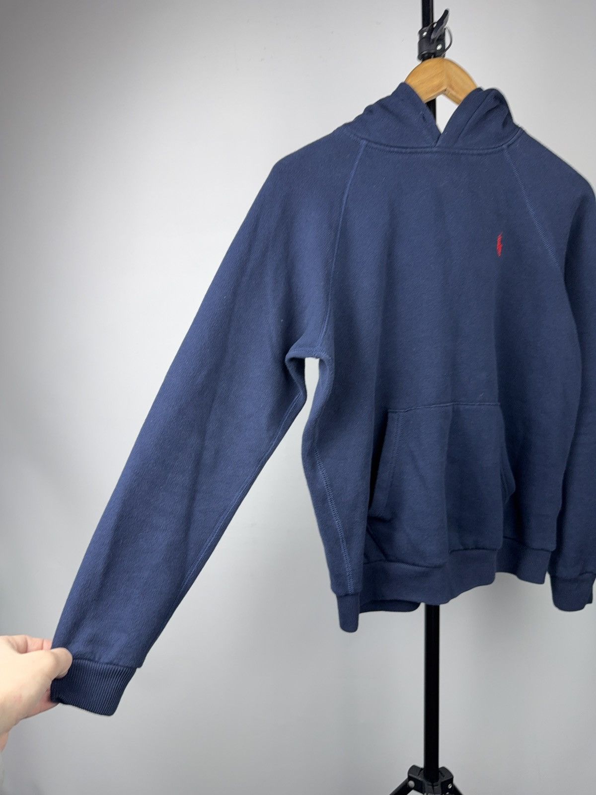 Polo Ralph Lauren 00s Polo Ralph Lauren Navy Cropped Hoodie Red Pony Logo Size M / US 6-8 / IT 42-44 - 3 Thumbnail