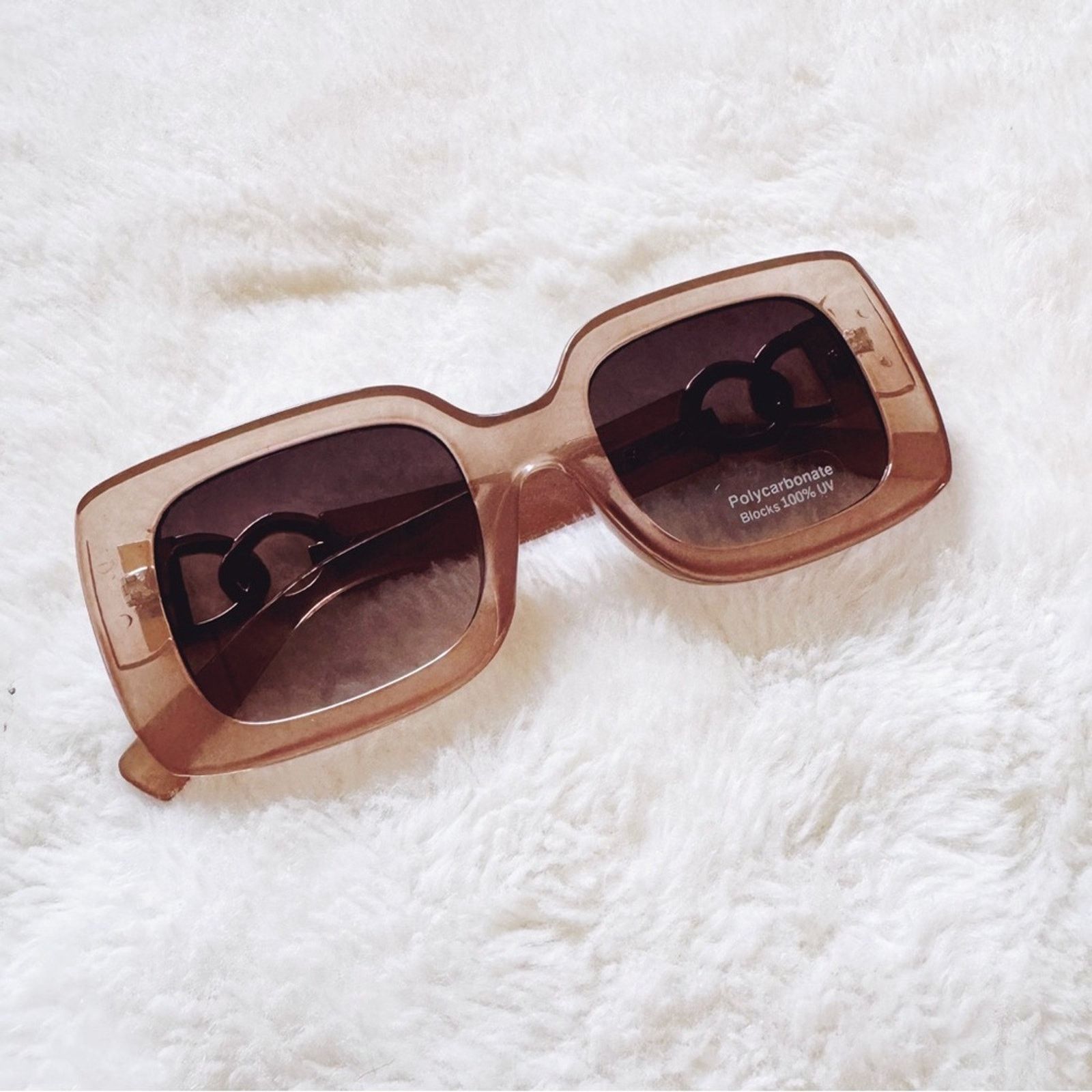 Other Camille Clear Tan Oversized Square Sunglasses Size ONE SIZE - 5 Thumbnail