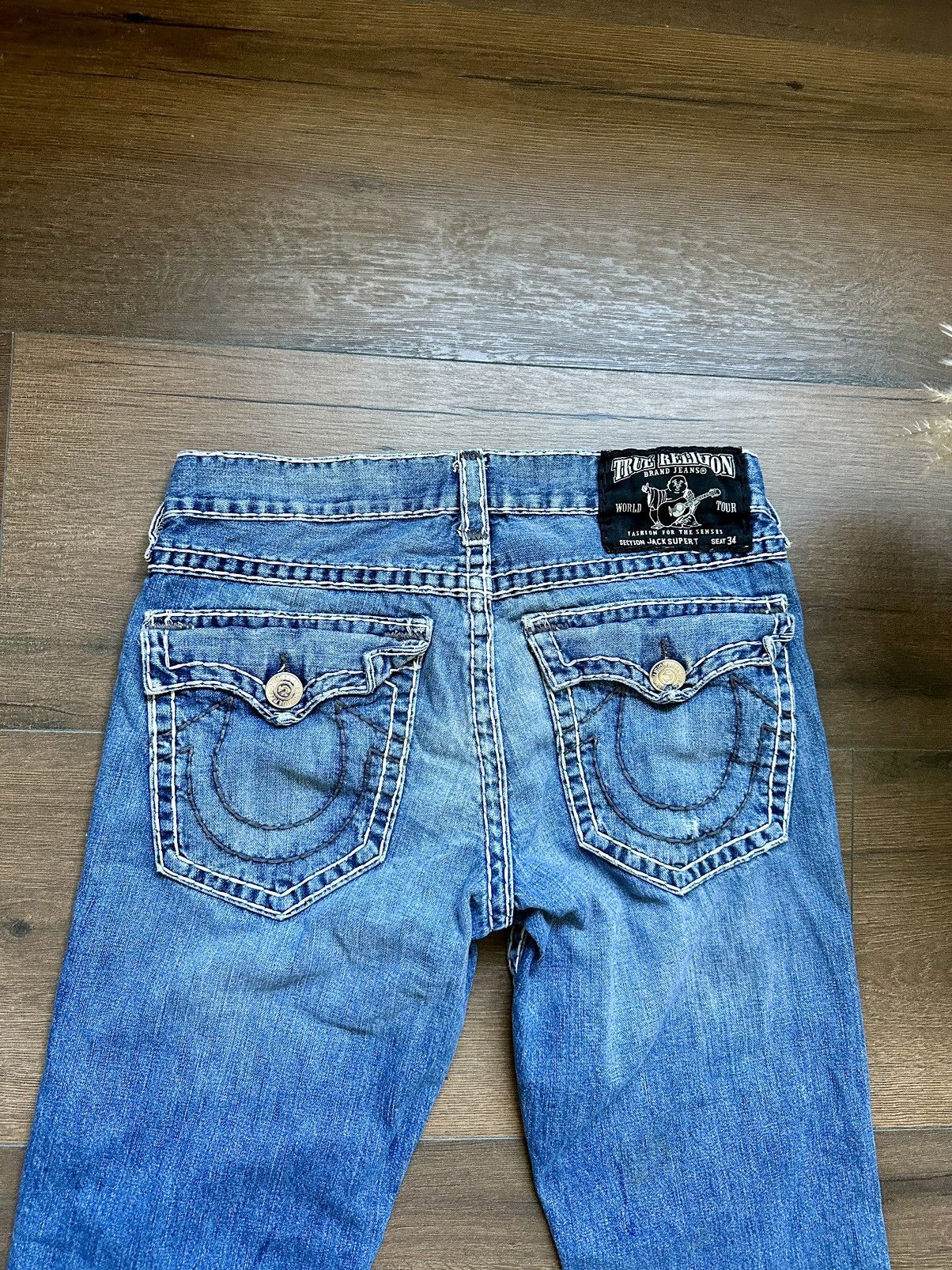 True Religion 🇺🇸Vintage True Religion Faded Denim jeans Made in Usa Size US 34 / EU 50 - 6 Thumbnail