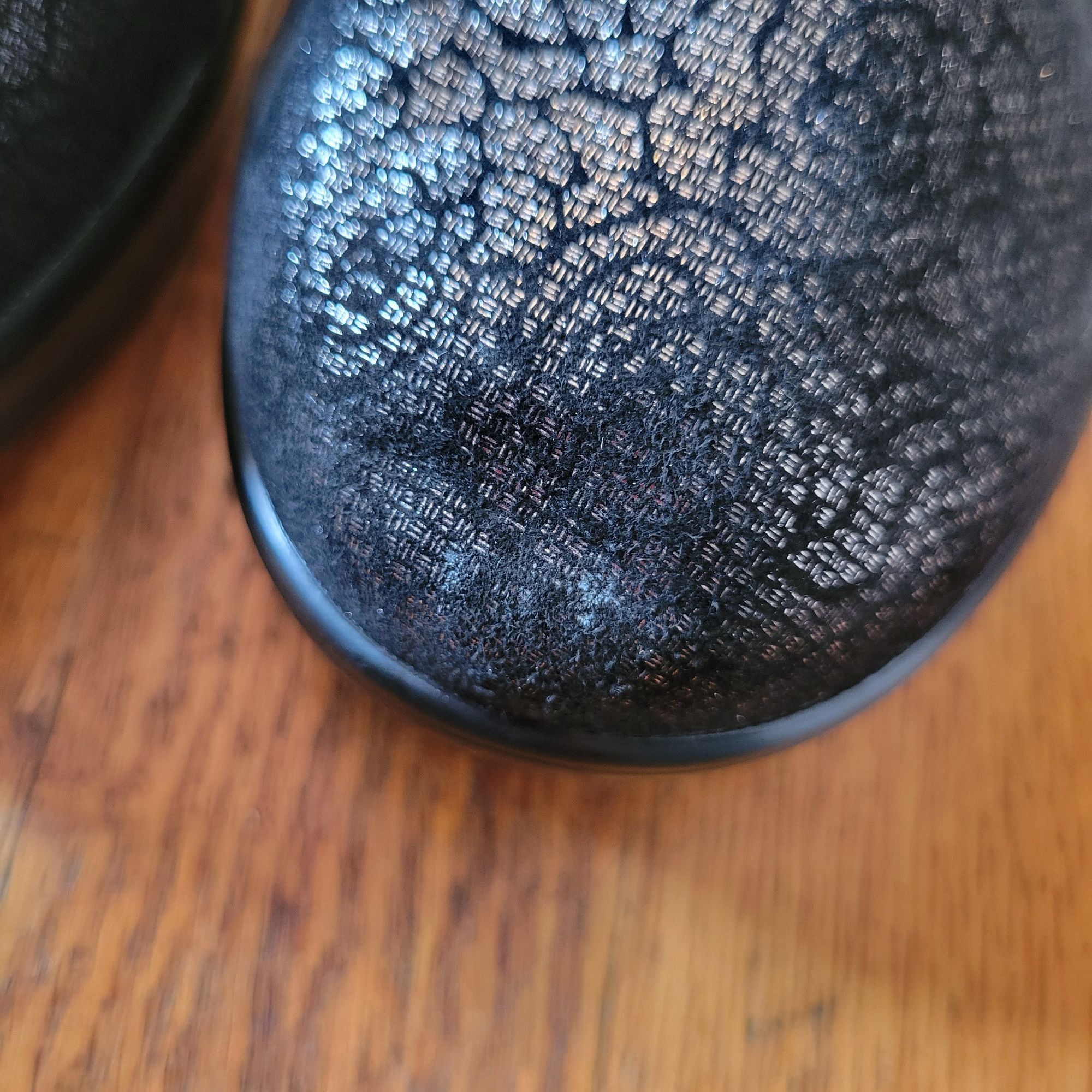 Vintage Alegria Black Metallic Floral Rose Leather Mary Jane Wedge H Size US 8.5 / IT 38.5 - 8 Thumbnail