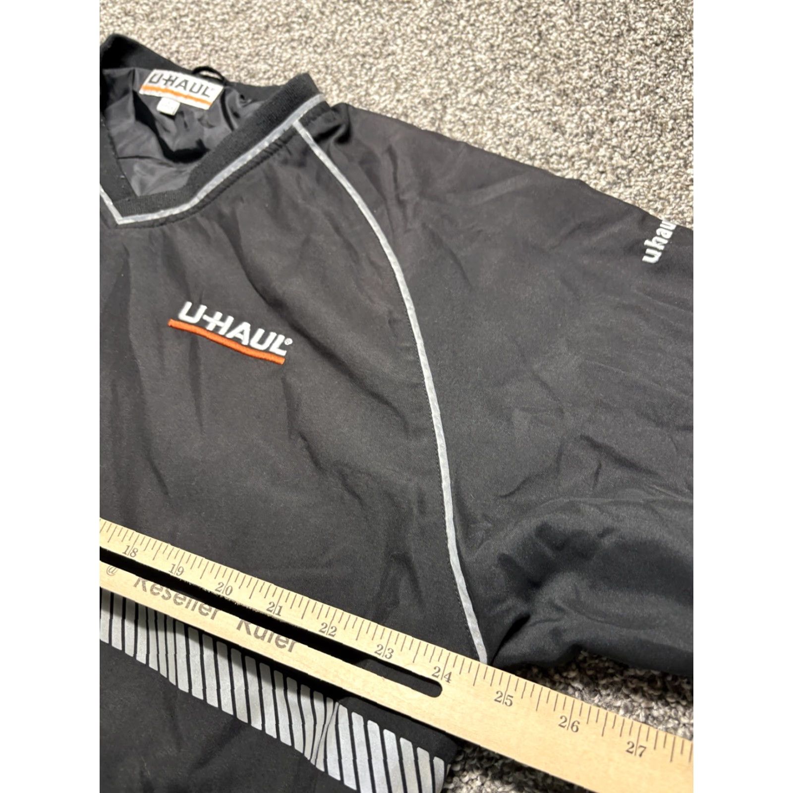 Vintage UHAUL Jacket Reflective Mens Large Black Pullover Windbreaker Size US L / EU 52-54 / 3 - 6 Thumbnail