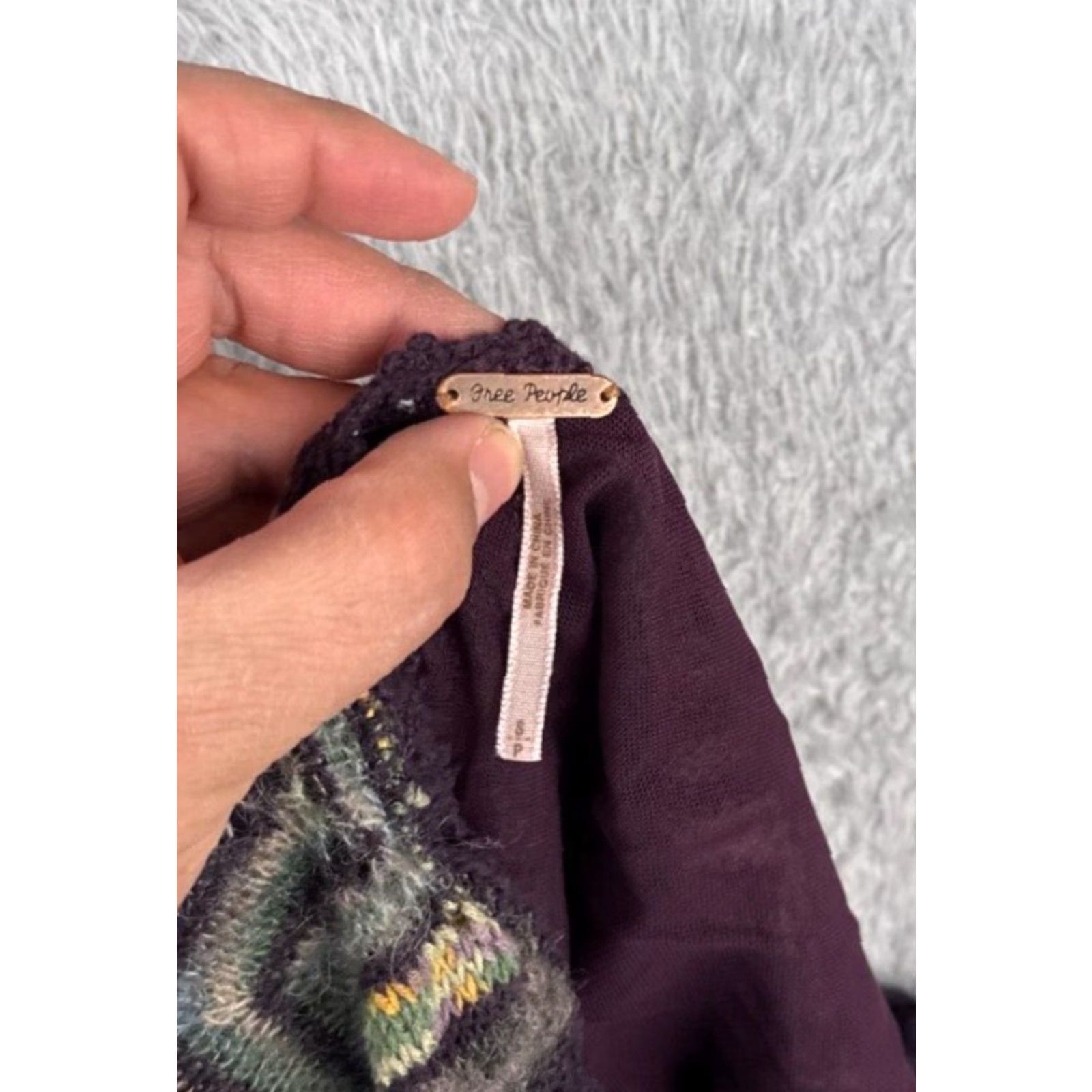 Free People VINTAGE Free People Bohemian Dress Women's Small Short Sleeve Crochet Wool Chevron Bell Sleeve Casual Fall Winter Summer Size S / US 4 / IT 40 - 3 Thumbnail