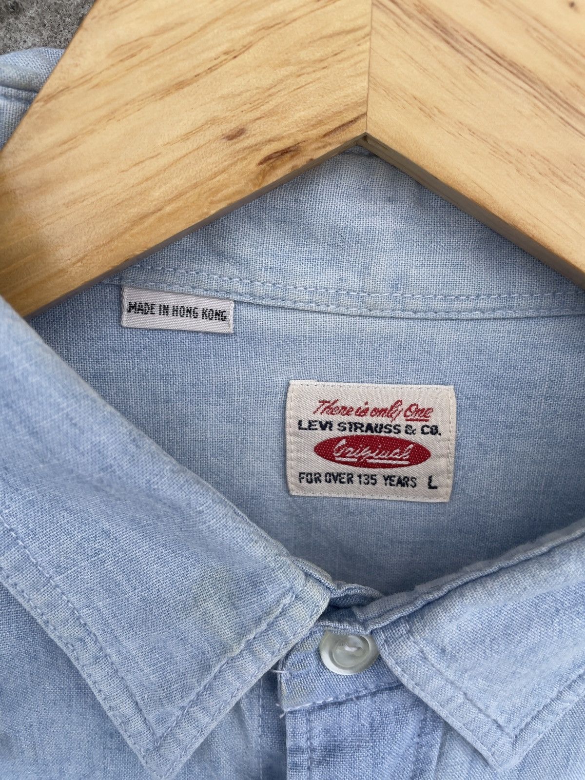 Levi's Vintage Levi's Orange Tab Denim Chambray Shirt Size US S / EU 44-46 / 1 - 2 Thumbnail