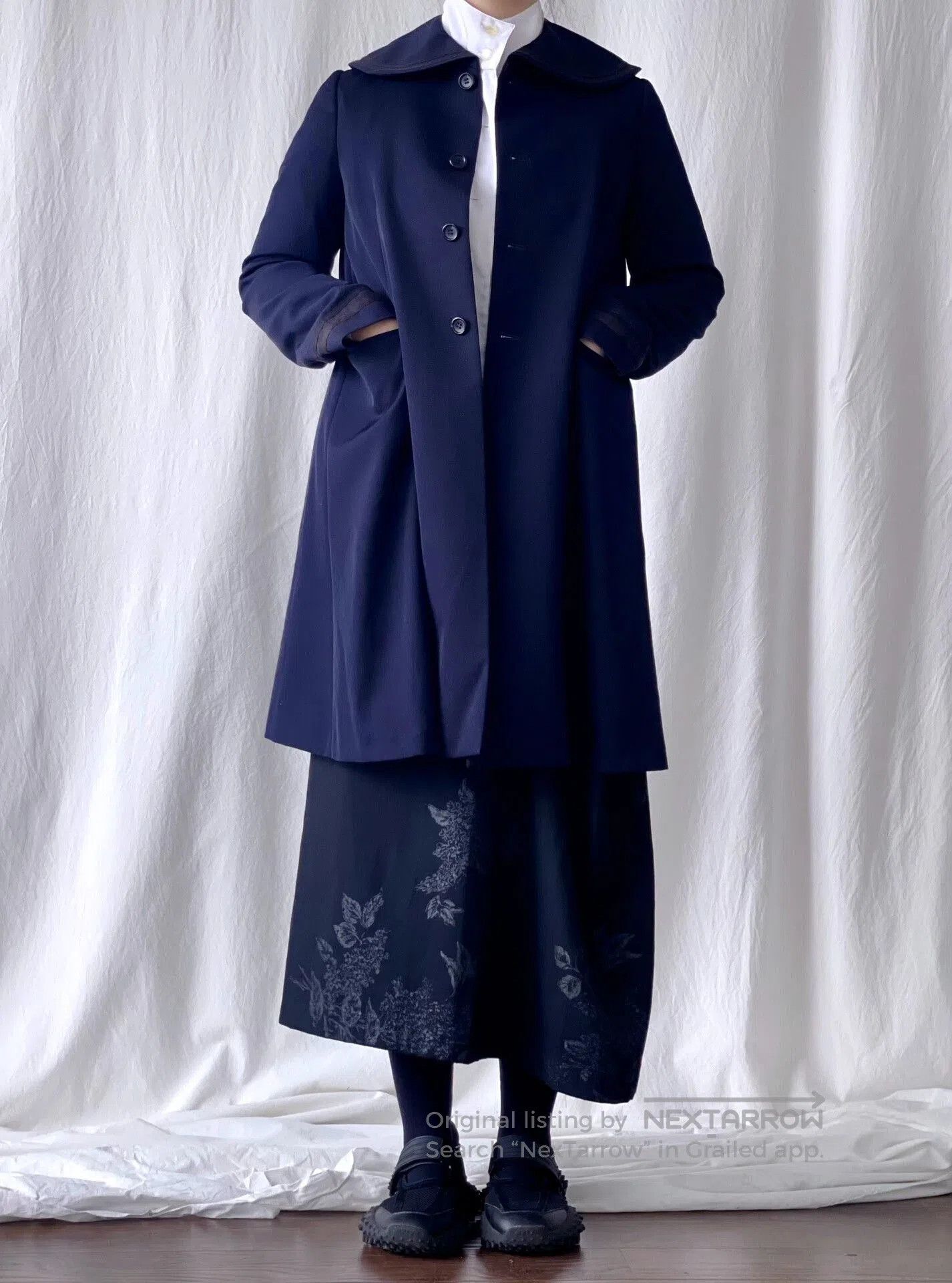Comme des Garcons Commes des Garçons Navy Wool Coat. Size XS / US 0-2 / IT 36-38 - 4 Thumbnail