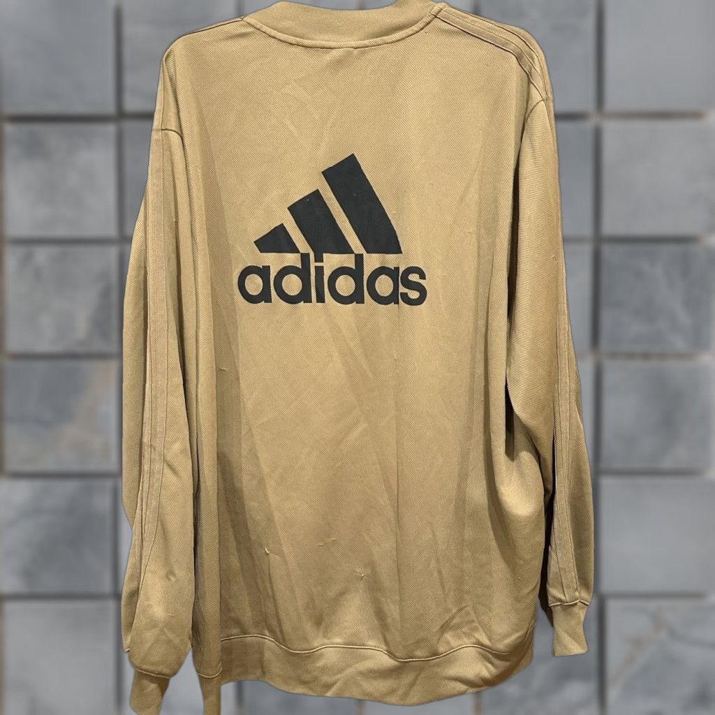 Adidas Adidas Track Jacket Men 2XL Tan Beige Full Zip Classic Spell Out Retro SNAGS Size US XXL / EU 58 / 5 - 1 Thumbnail