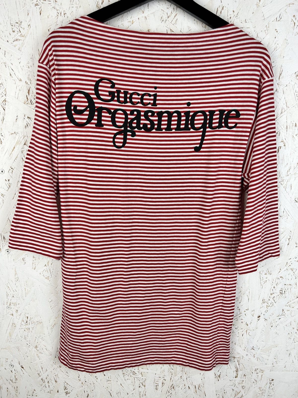 Gucci Orgasmique Striped Marine 3/4 Sleeve T-Shirr S