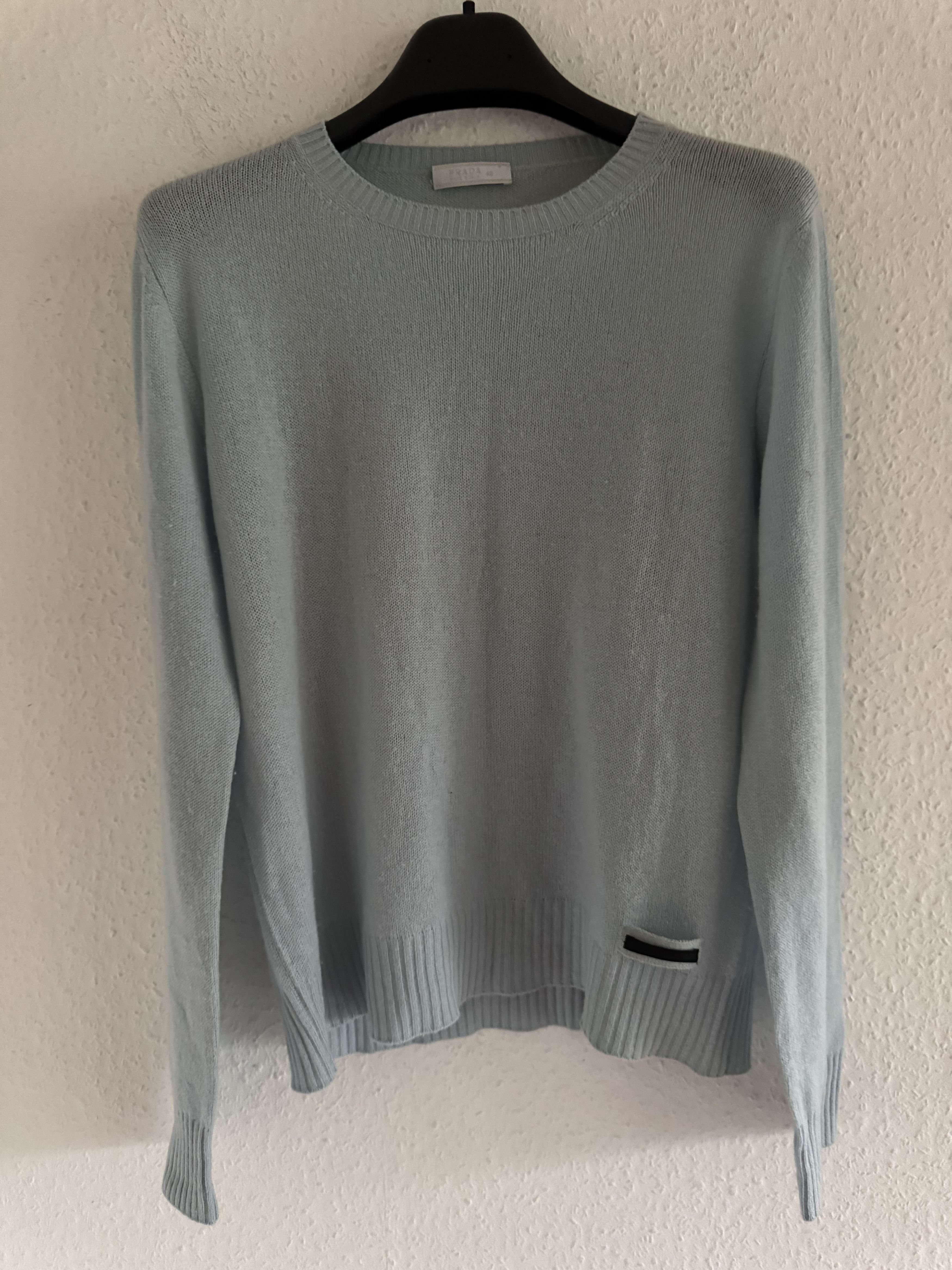 Prada Light Blue Knit Sweater Size US M / EU 48-50 / 2 - 1 Thumbnail