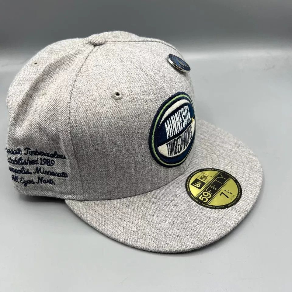 New Era Minnesota Timberwolves Hat Men 7 1/2 Fitted Cap New with Pin Size ONE SIZE - 3 Thumbnail