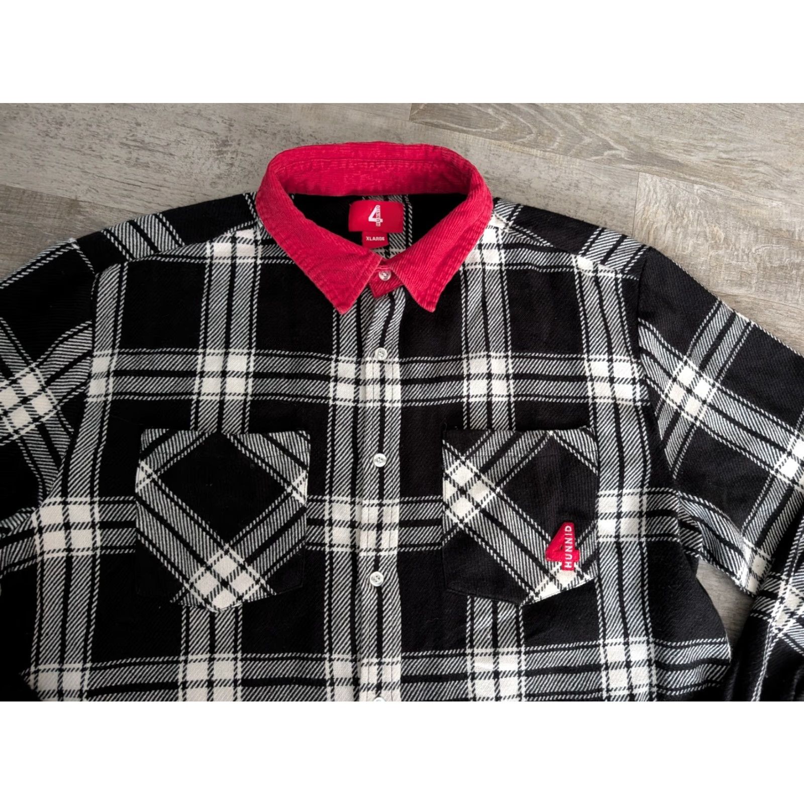 Vintage VINTAGE YG 4HUNNID Plaid Flannel Shirt Men’s XL Long Sleeve Black Red Streetwear EUC Size US XL / EU 56 / 4 - 3 Thumbnail