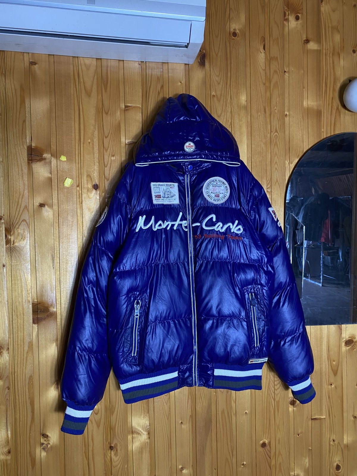 Napapijri Vintage Geographical Norway Royal Club Puffer Bombers Jacket Size US L / EU 52-54 / 3 - 1 Thumbnail