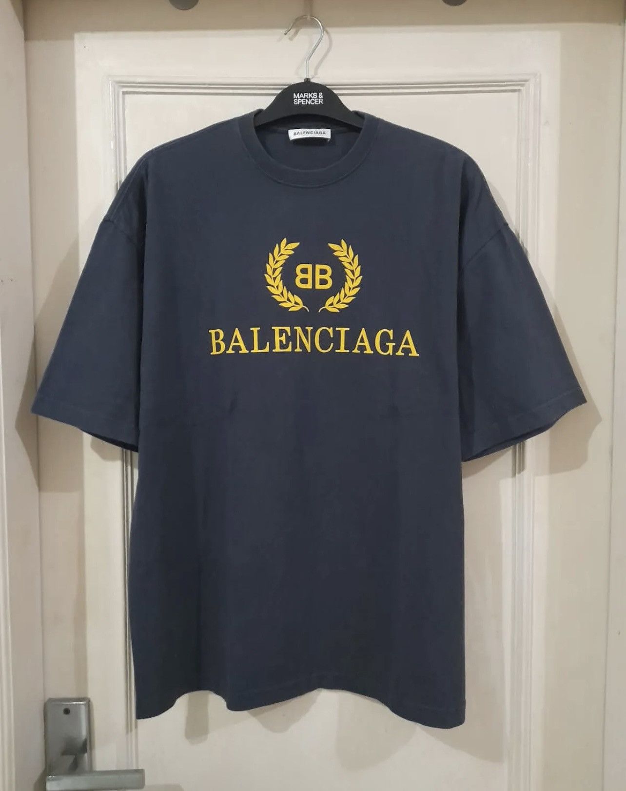 image of Balenciaga Shirt Oversized in Navy, Men's (Size XS)