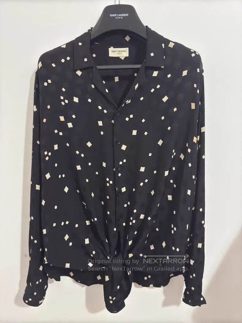 Saint Laurent Paris Saint Laurent Paris Silk Black and White Checkered Shirt i Size S / US 4 / IT 40 - 2 Thumbnail