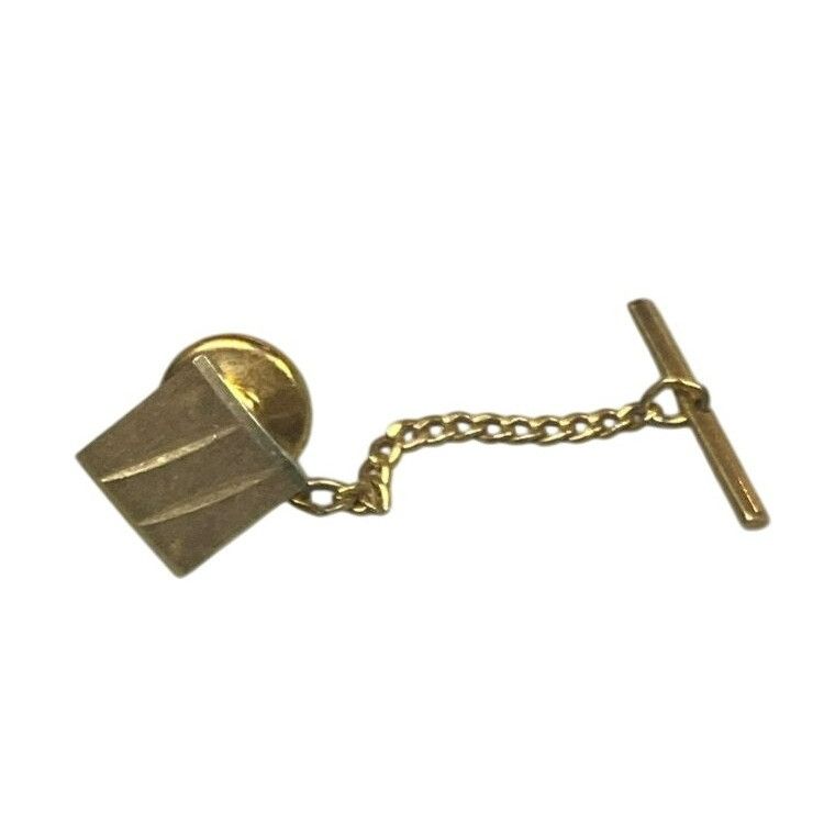 Other Vintage Gold Tone Tie Tack With Chain & Bar Size ONE SIZE - 1 Thumbnail