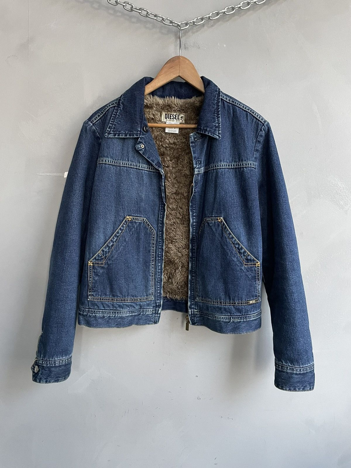 Diesel Diesel Blue fur lining Jacket Washed work jacket y2k hype Size US M / EU 48-50 / 2 - 1 Thumbnail