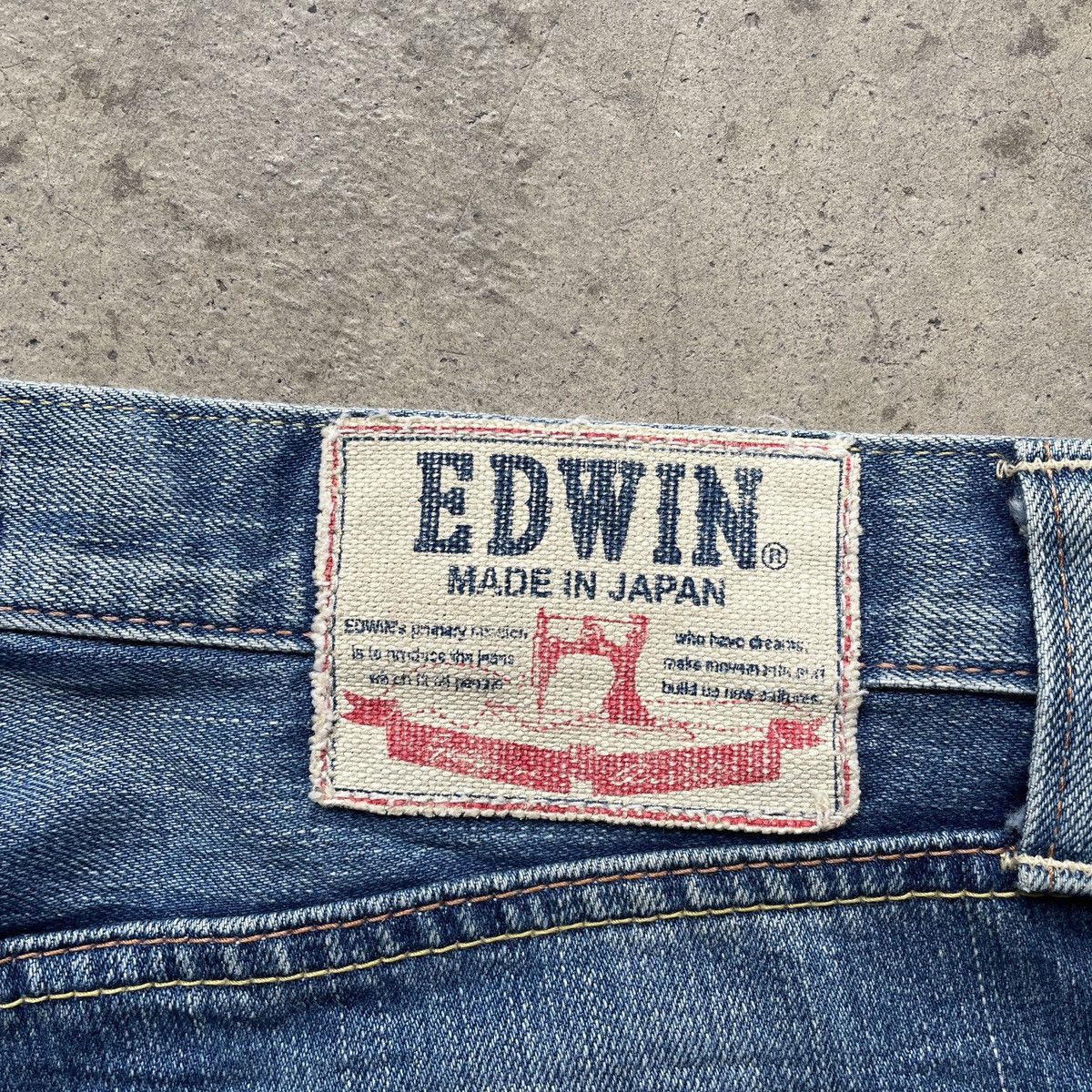 Edwin × Japanese Brand × Jean Vintage Edwin Made In Japan Jeans Faded Distressed Pants Size US 32 / EU 48 - 12 Thumbnail