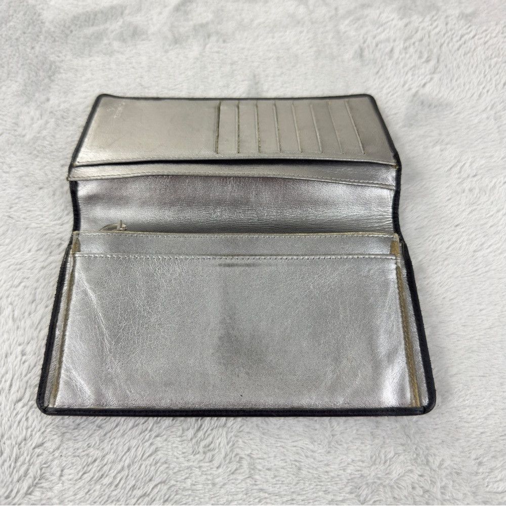 Chanel Chanel CC Long Bifold Black Leather Wallet Embroidered Size ONE SIZE - 4 Thumbnail