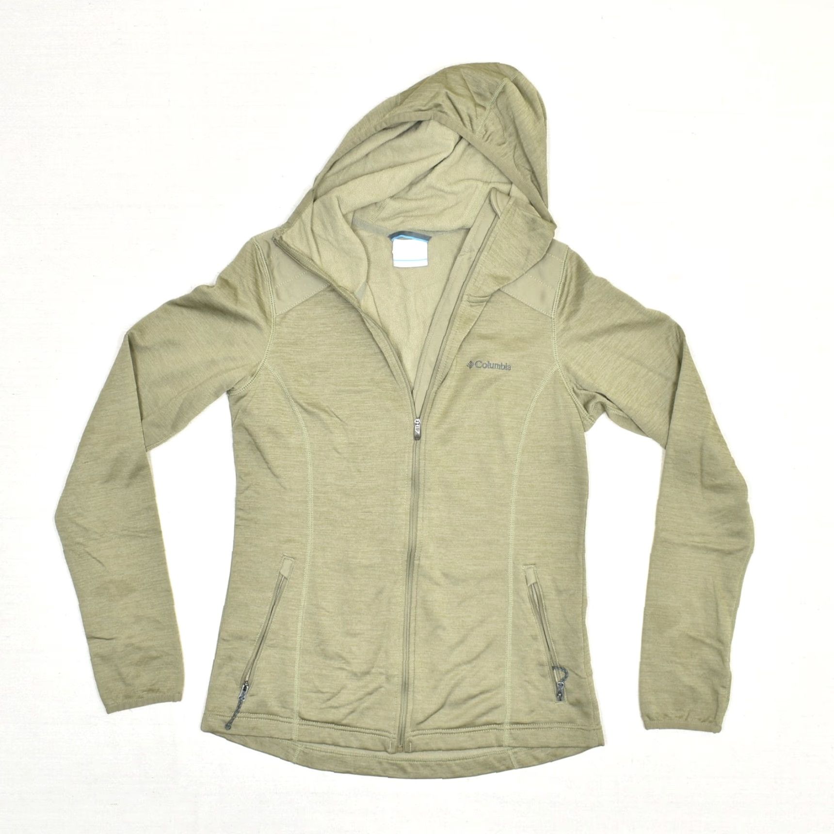 Vintage Columbia Women Hooded Jacket Solid Green Size S Polyester Full Zip Basic Jacket Pockets Size S / US 4 / IT 40 - 2 Thumbnail