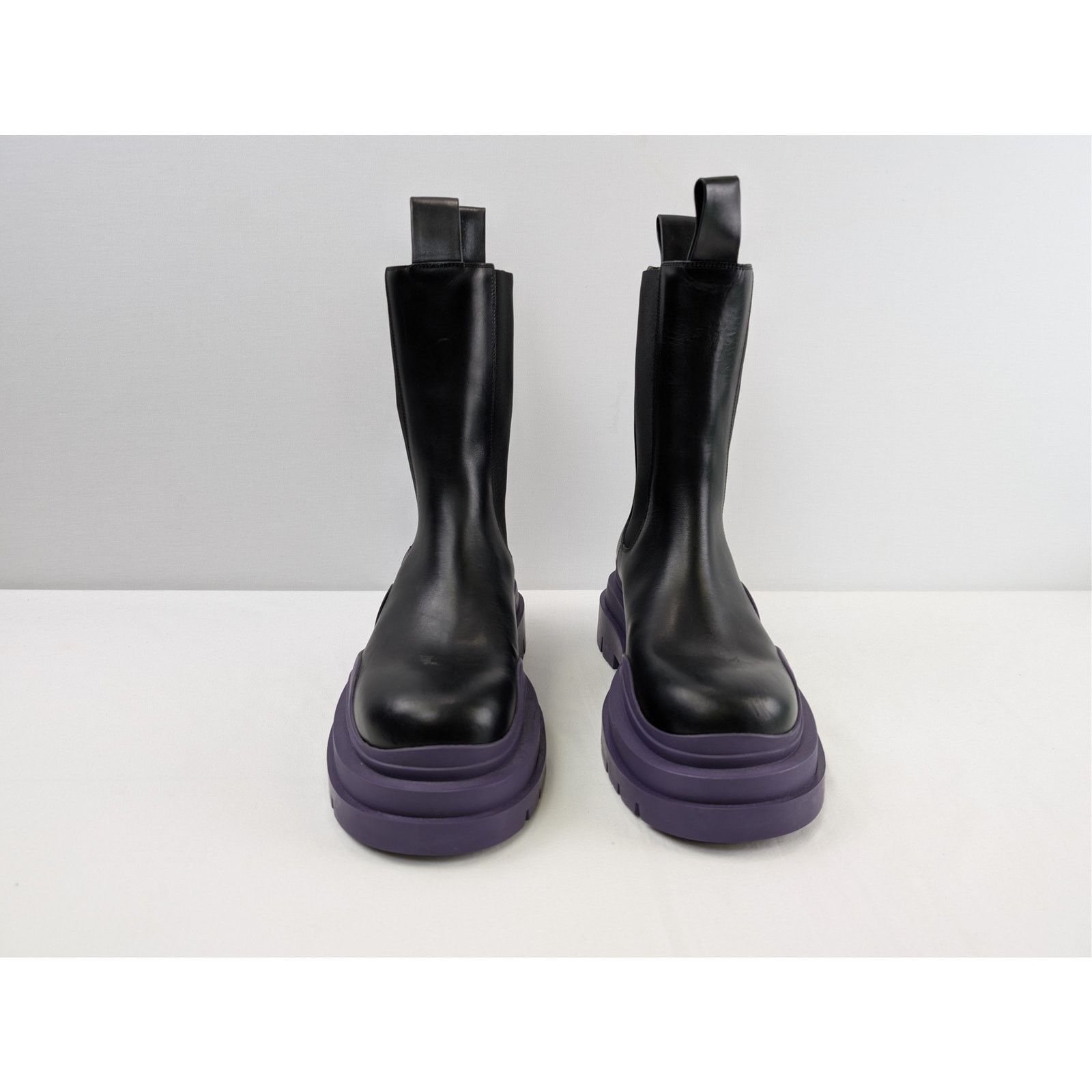 Bottega Veneta o1rshd1 Military Calf Tire Boots in Black/Purple Size US 8 / EU 41 - 8 Thumbnail
