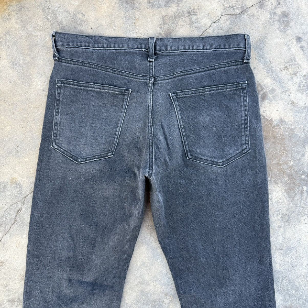 VINTAGE JAPANESE SKINNY FADED BLACK JEAN DENIM PANTS