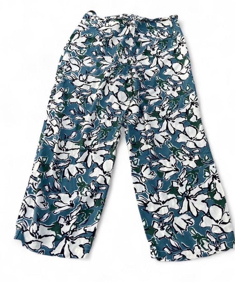 Banana Republic Banana Republic Y2K Abstract Wave Wide Leg Pants Size 6P Size 28" / US 6 / IT 42 - 2 Thumbnail