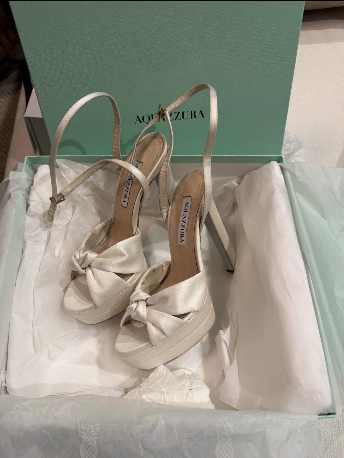 Aquazzura Aquazzura-Bridal White Satin Heels Size US 6 / IT 36 - 2 Thumbnail