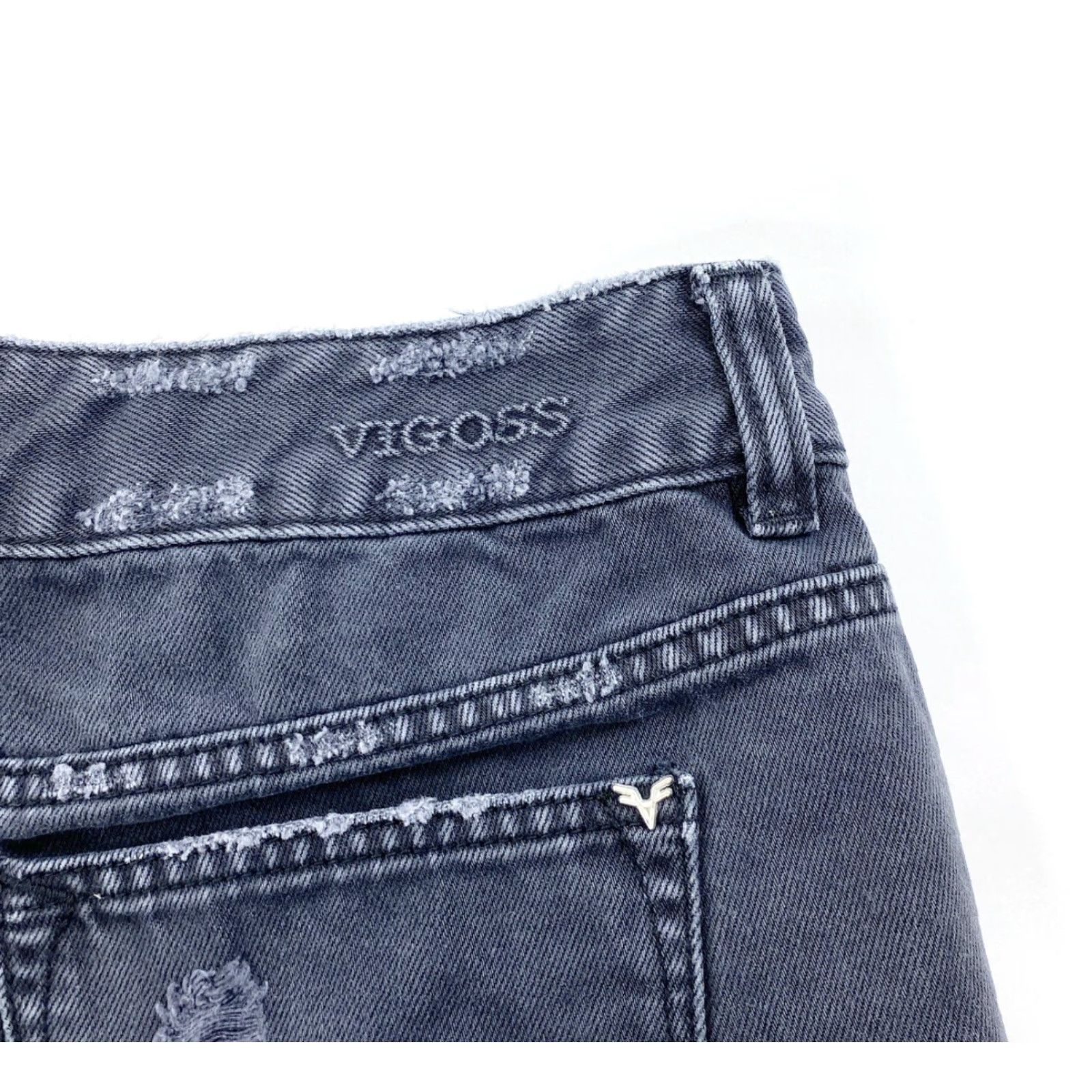 Vintage VIGOSS Shorts Women’s 26 Black The Jagger Short Distressed Denim Cut off Size 26" / US 2 / IT 38 - 4 Thumbnail