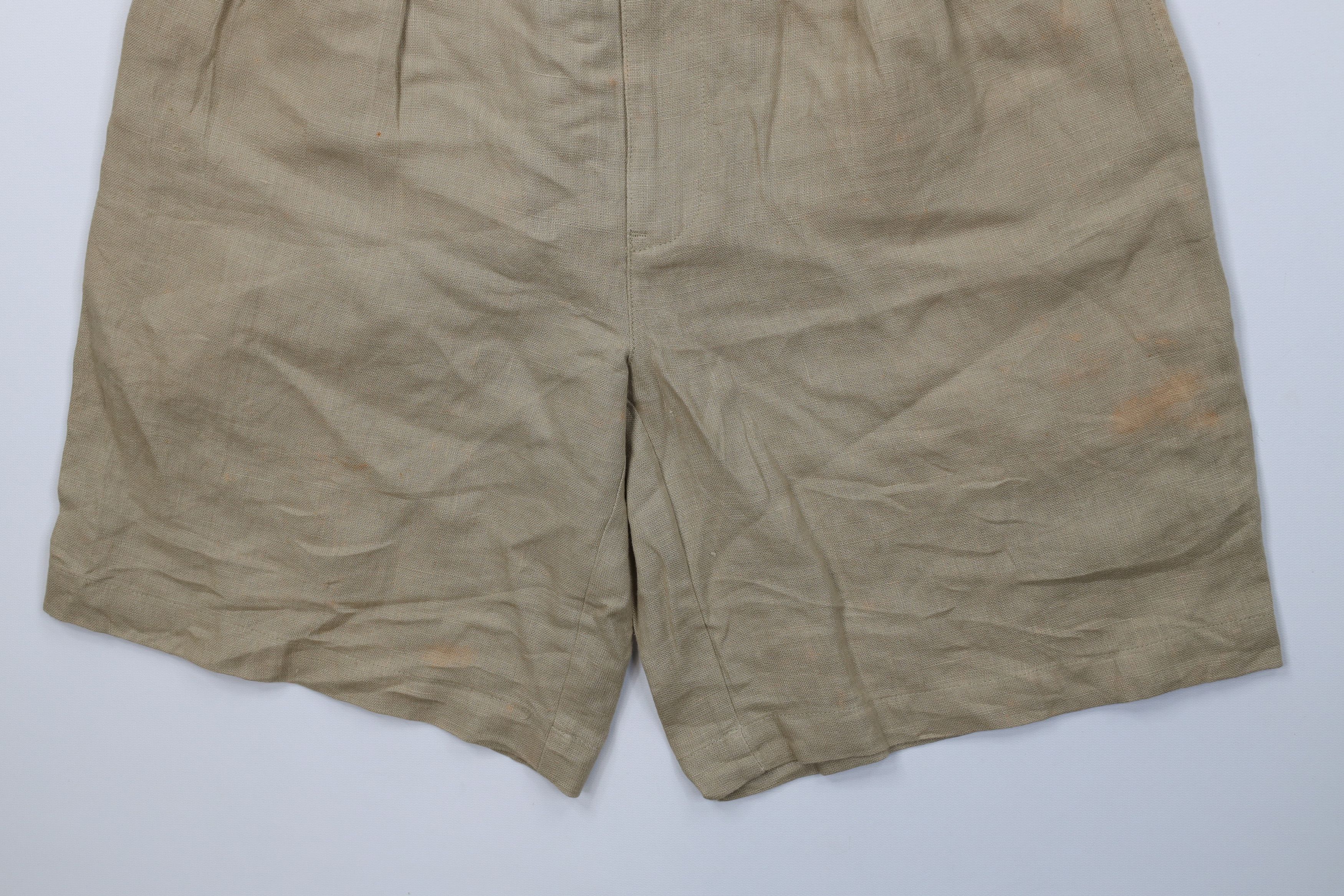 Ralph Lauren Vintage 90s Ralph Lauren Linen Above Knee Chino Shorts Beige Size US 32 / EU 48 - 4 Thumbnail
