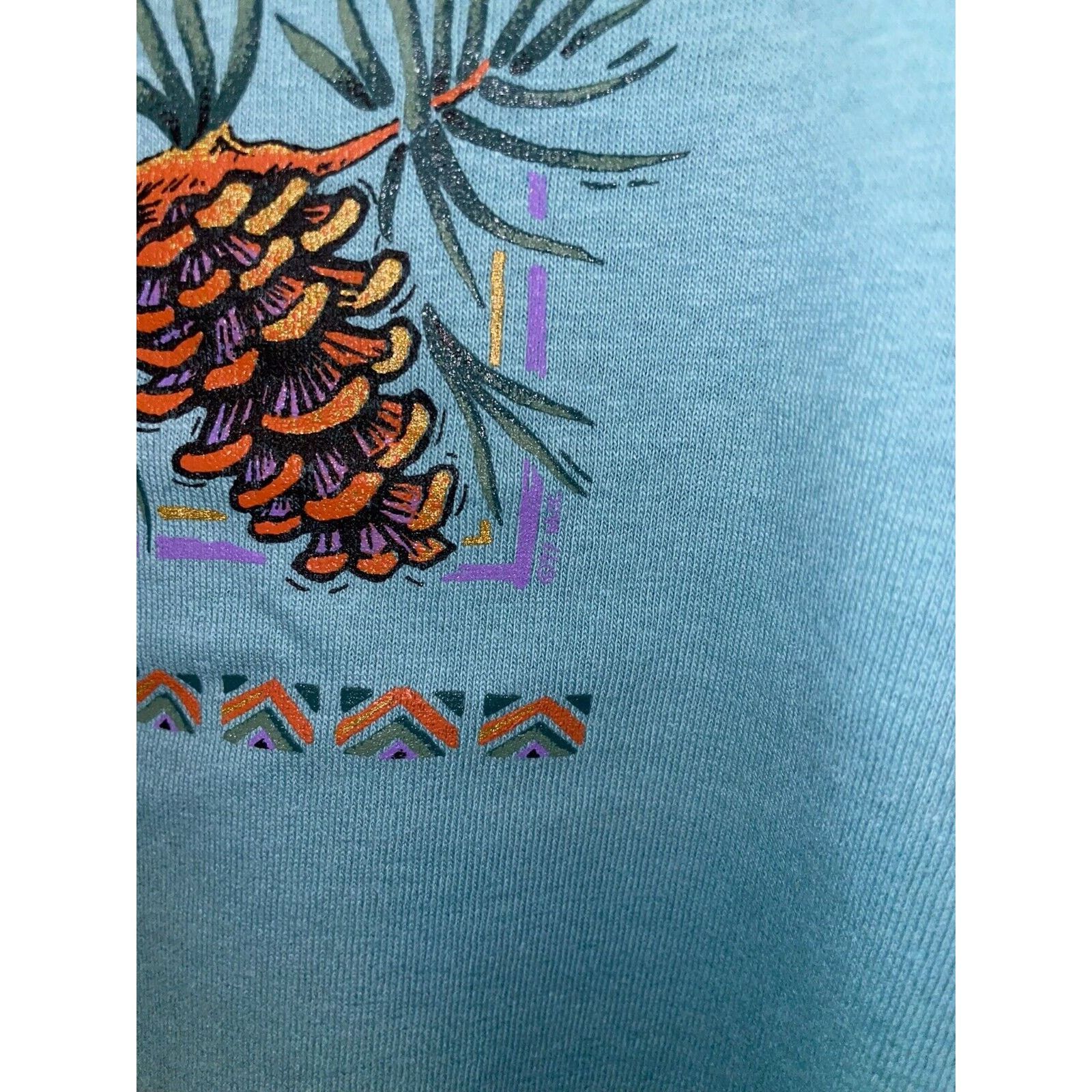 Vintage Womens Vintage Idaho Shirt Pinecone Fall Tree Teal Tee 90s M Size M / US 6-8 / IT 42-44 - 4 Thumbnail
