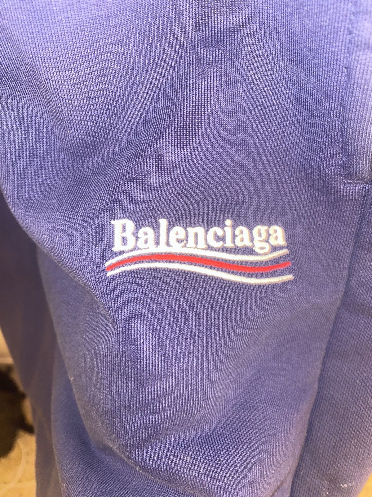 Balenciaga MEN'S POLITICAL CAMPAIGN SWEAT SHORTS IN BLUE Size US 38 / EU 54 - 4 Thumbnail