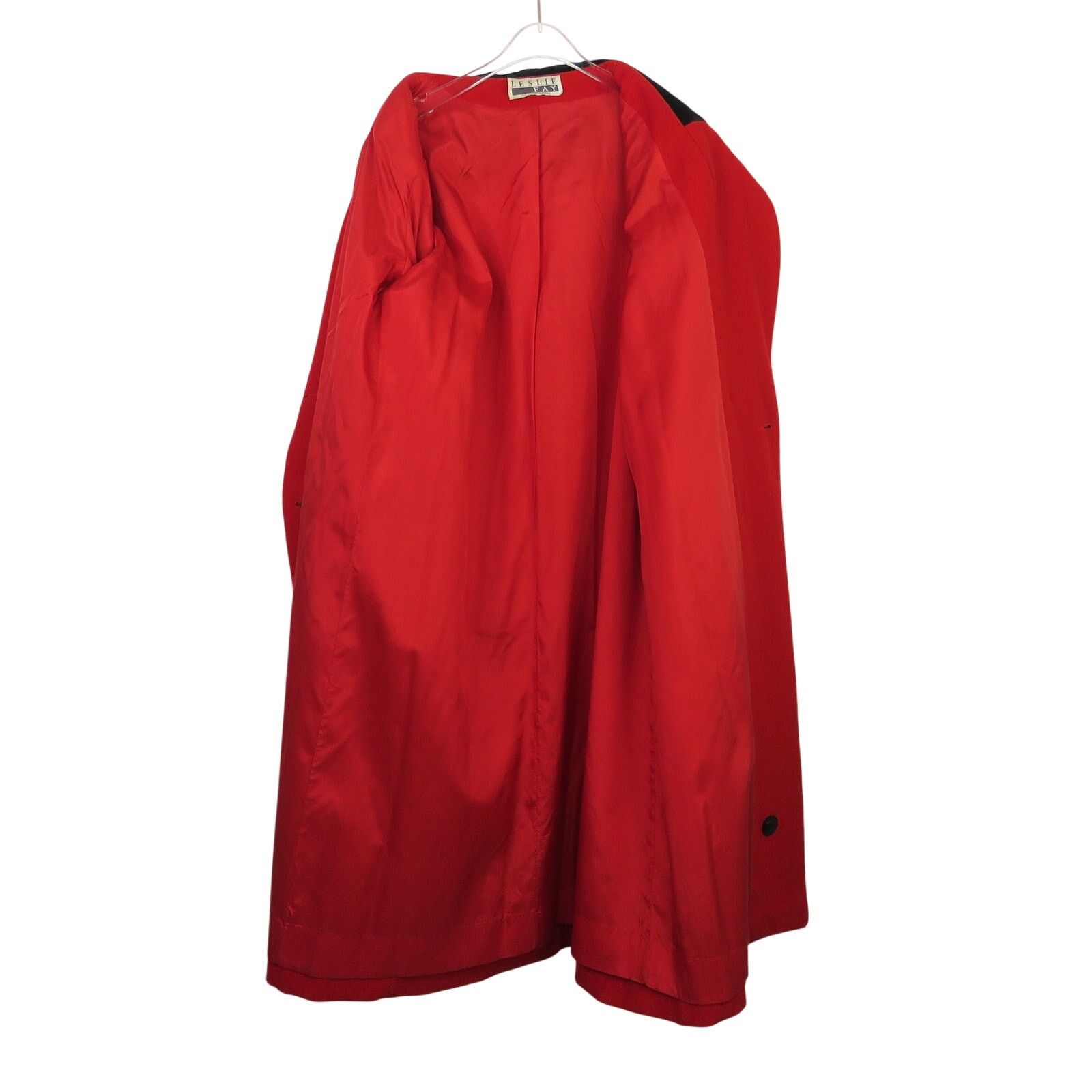 Vintage 90s Leslie Fay Vintage Peacoat Long Red Wool Large Size L / US 10 / IT 46 - 6 Thumbnail