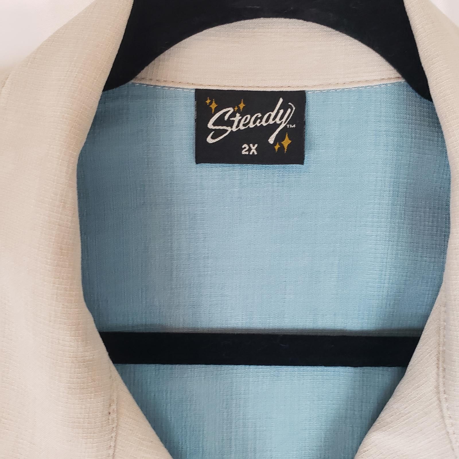 Designer Steady Rockabilly Short Sleeve Bowling Shirt 50s Style Size US XXL / EU 58 / 5 - 8 Thumbnail