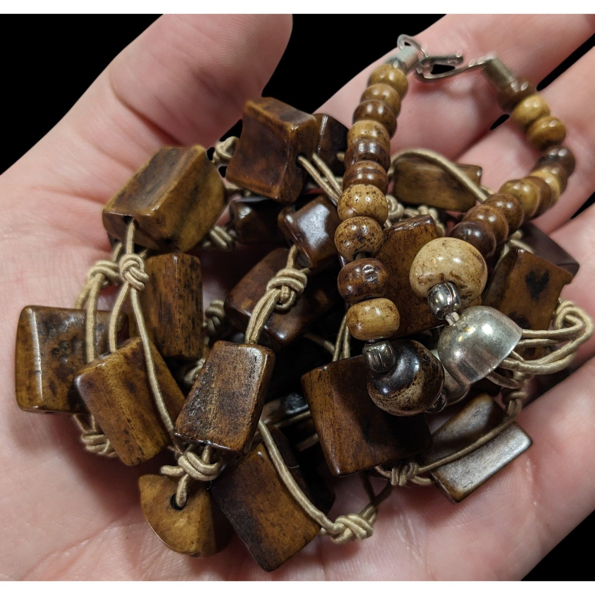 Other Vintage Rustic Brown Ox Bone Beaded Necklace Size ONE SIZE - 3 Thumbnail