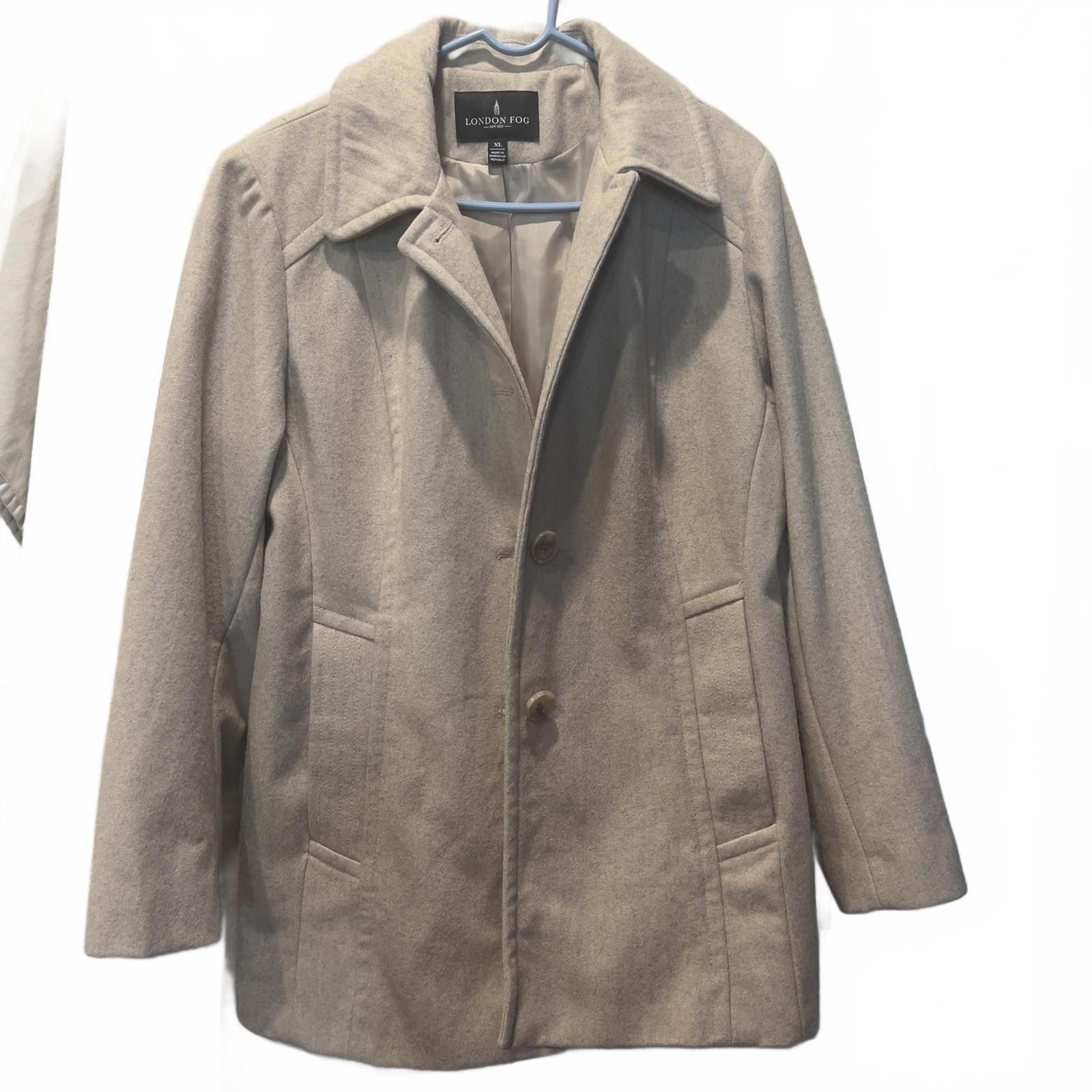 London Fog London Fog Women's Beige Wool Blend Coat Size XL / US 12-14 / IT 48-50 - 1 Thumbnail