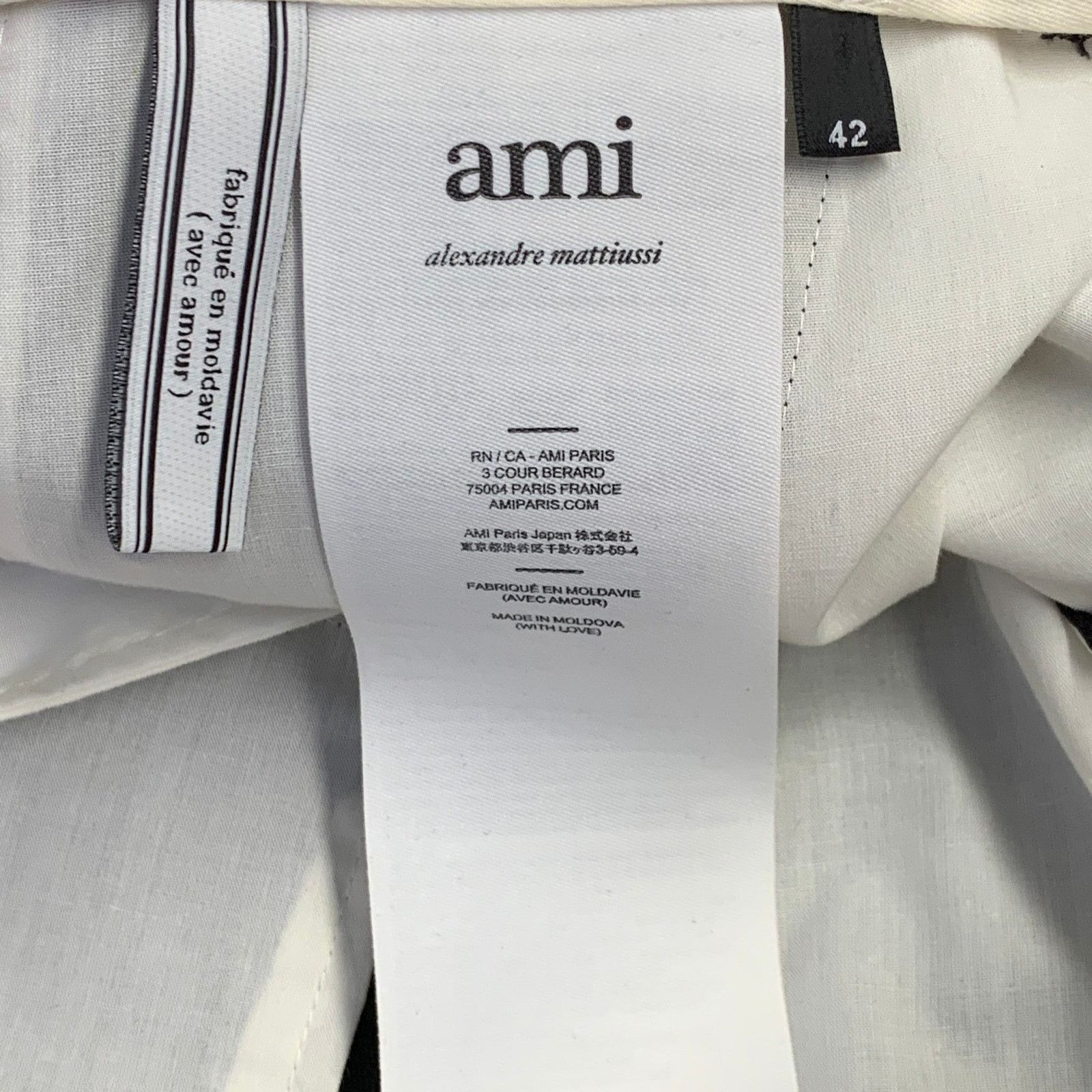 AMI Size 35 Black Wool Tapered Button Fly Dress Pants Size US 35 - 5 Thumbnail