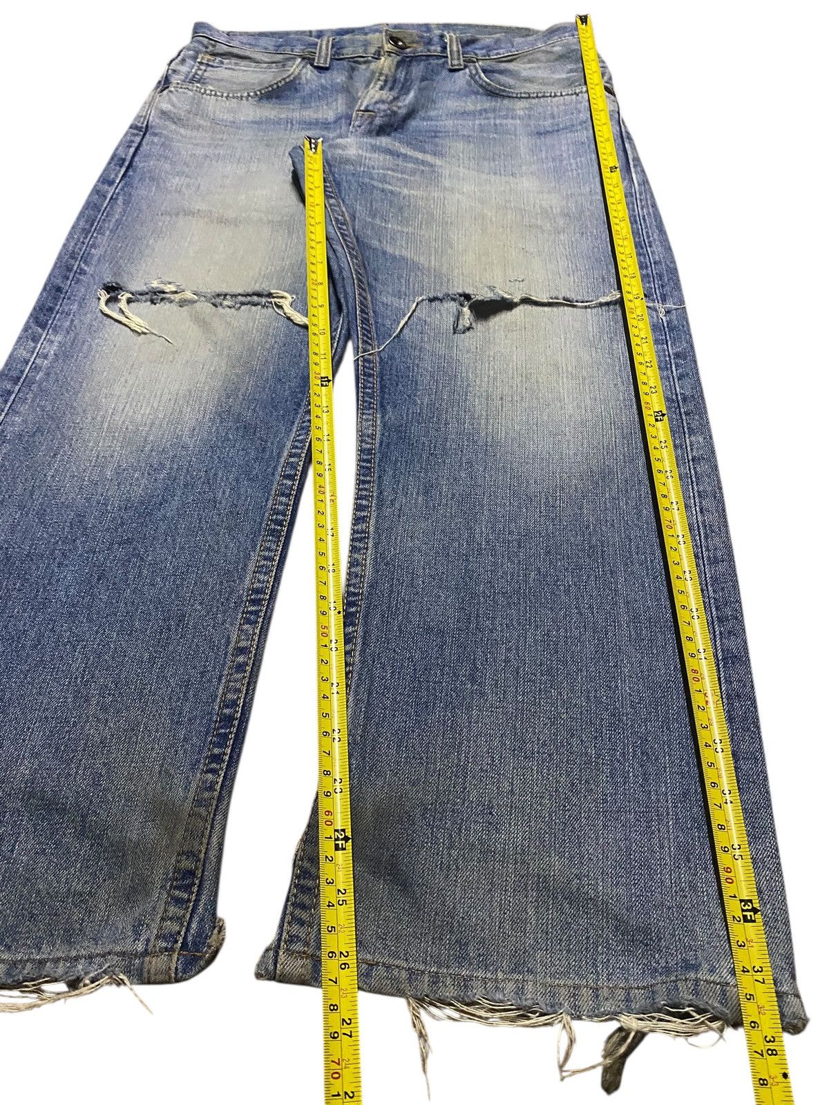 Junya Watanabe Japanese Brand Edwin XV 404 Mud Wash Distressed Baggy Jeans Size US 34 / EU 50 - 19 Thumbnail