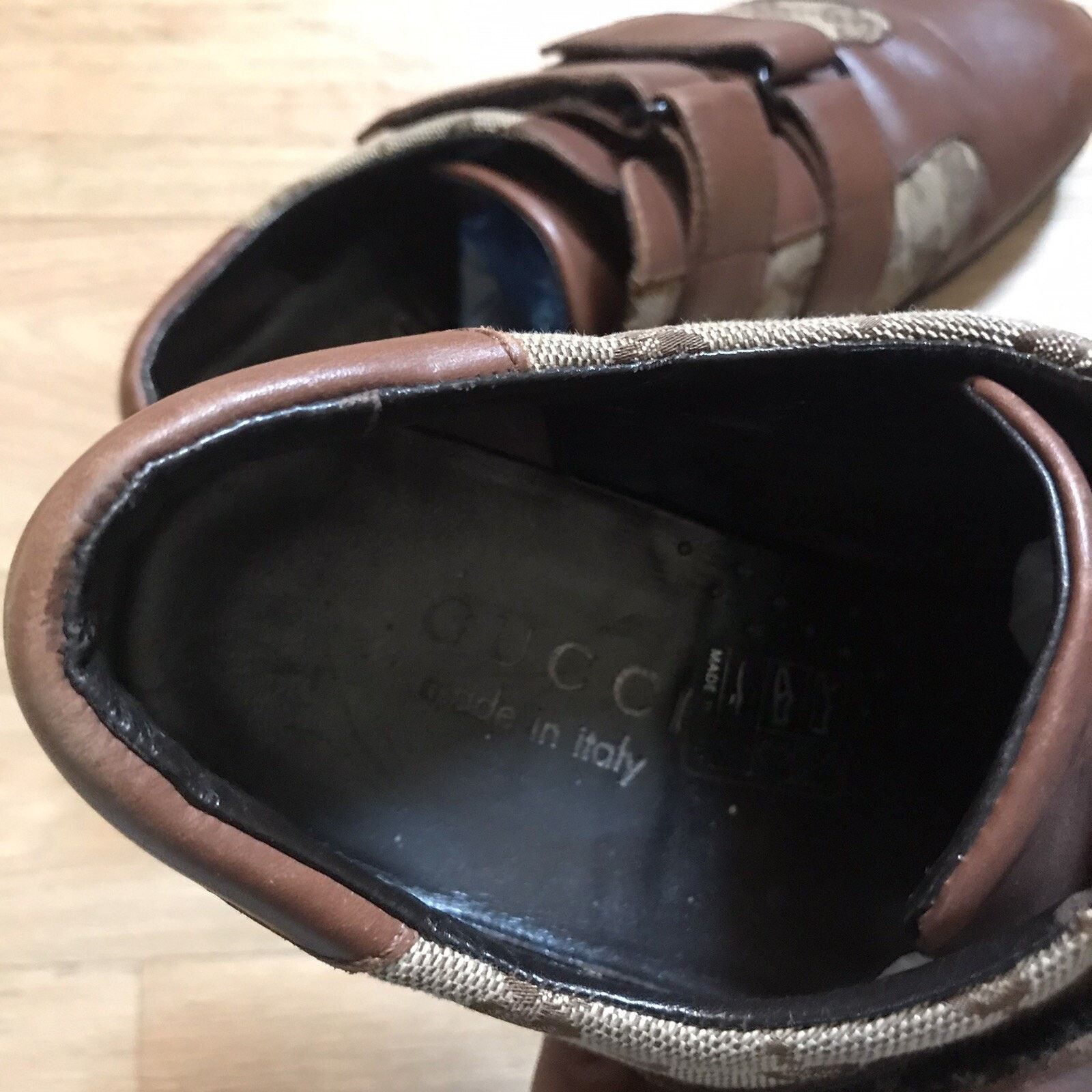 Gucci GUCCI Sneakers Guccissima Leather Low Top CANVA Made Italy Size US 8 / EU 41 - 4 Thumbnail