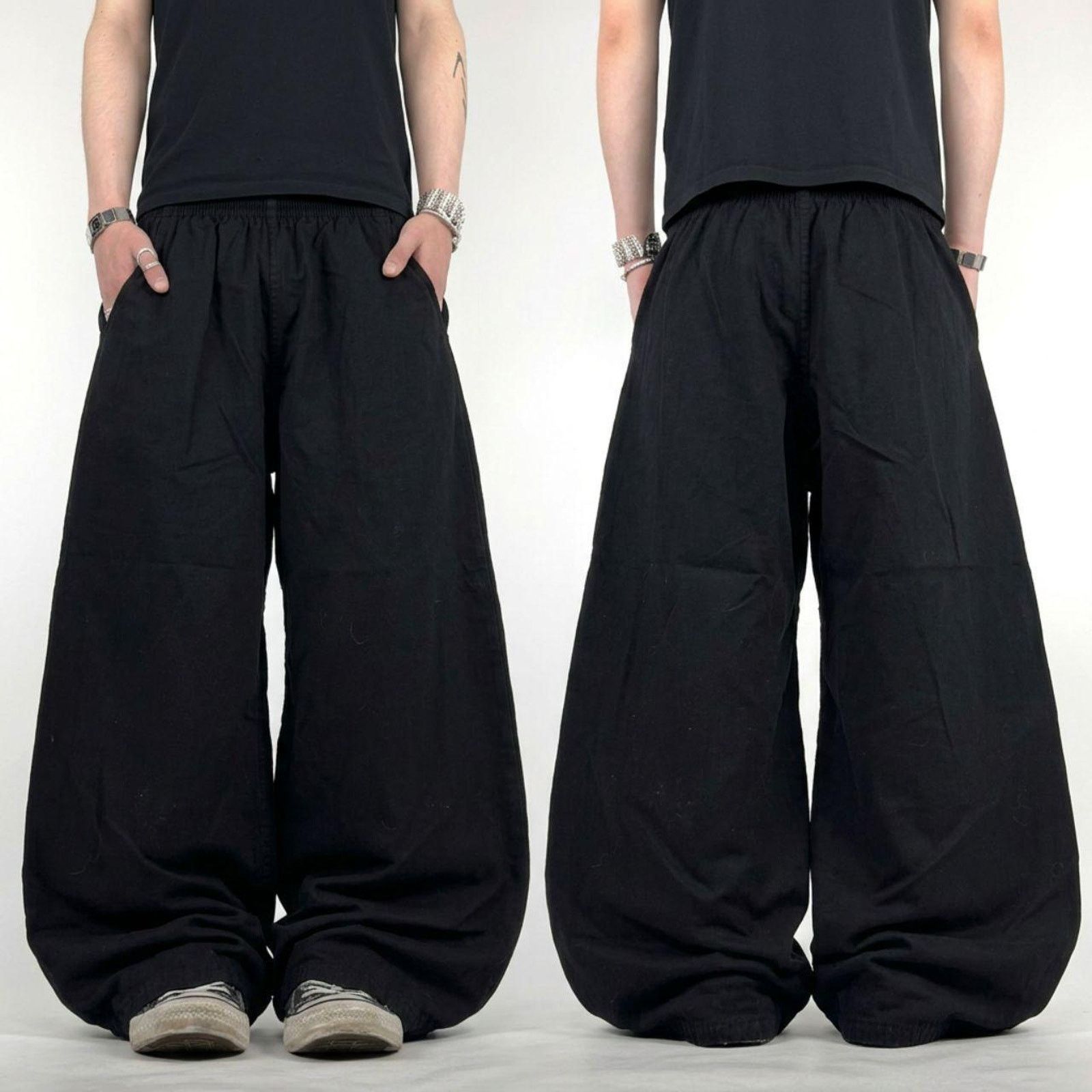 Vintage y2k black skater baggy wide leg archive sweatpants