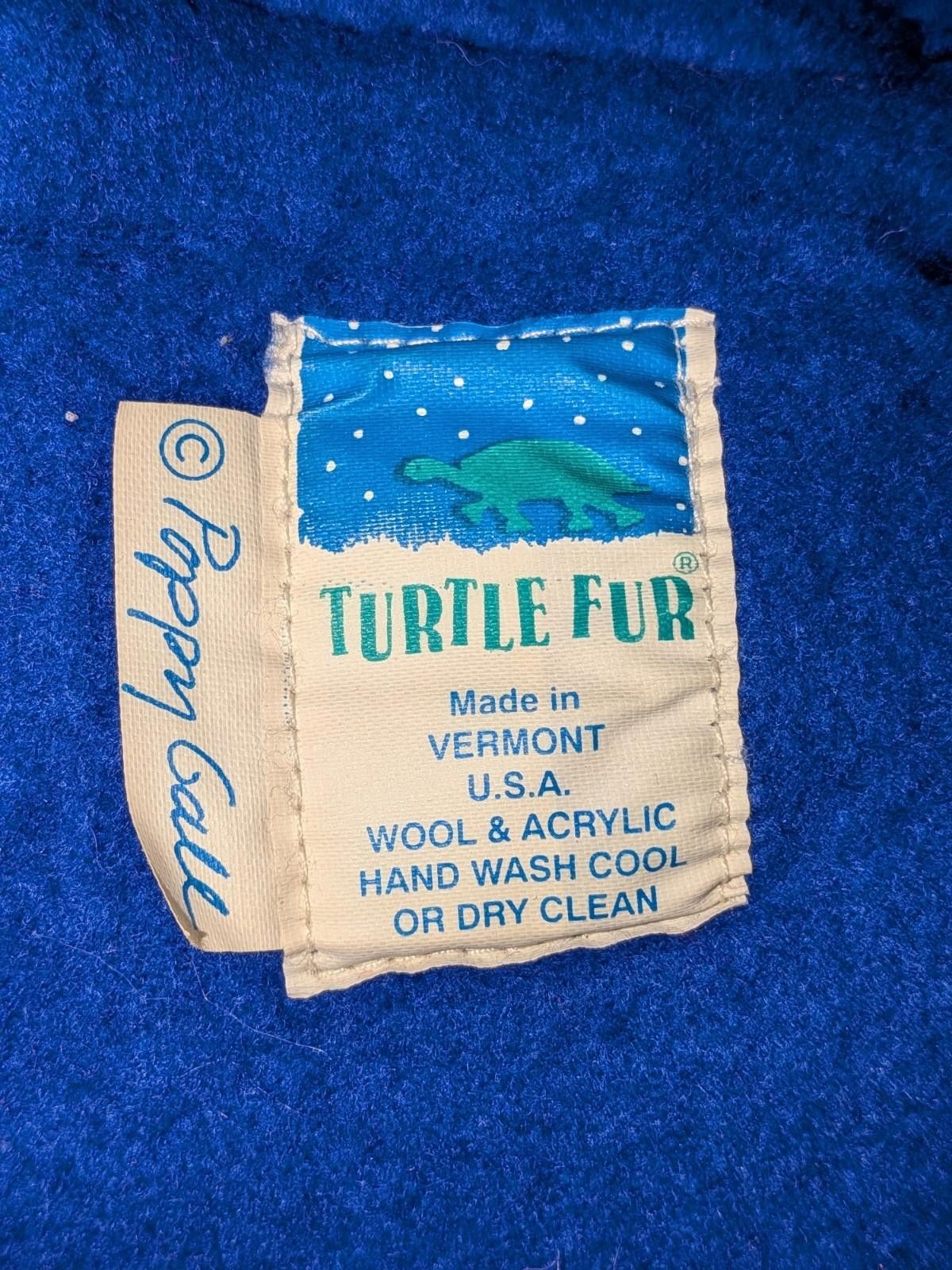 Designer VTG Blue Llama Poppy Gall Turtle Fur Knit Chullo Beanie Hat Size ONE SIZE - 2 Thumbnail