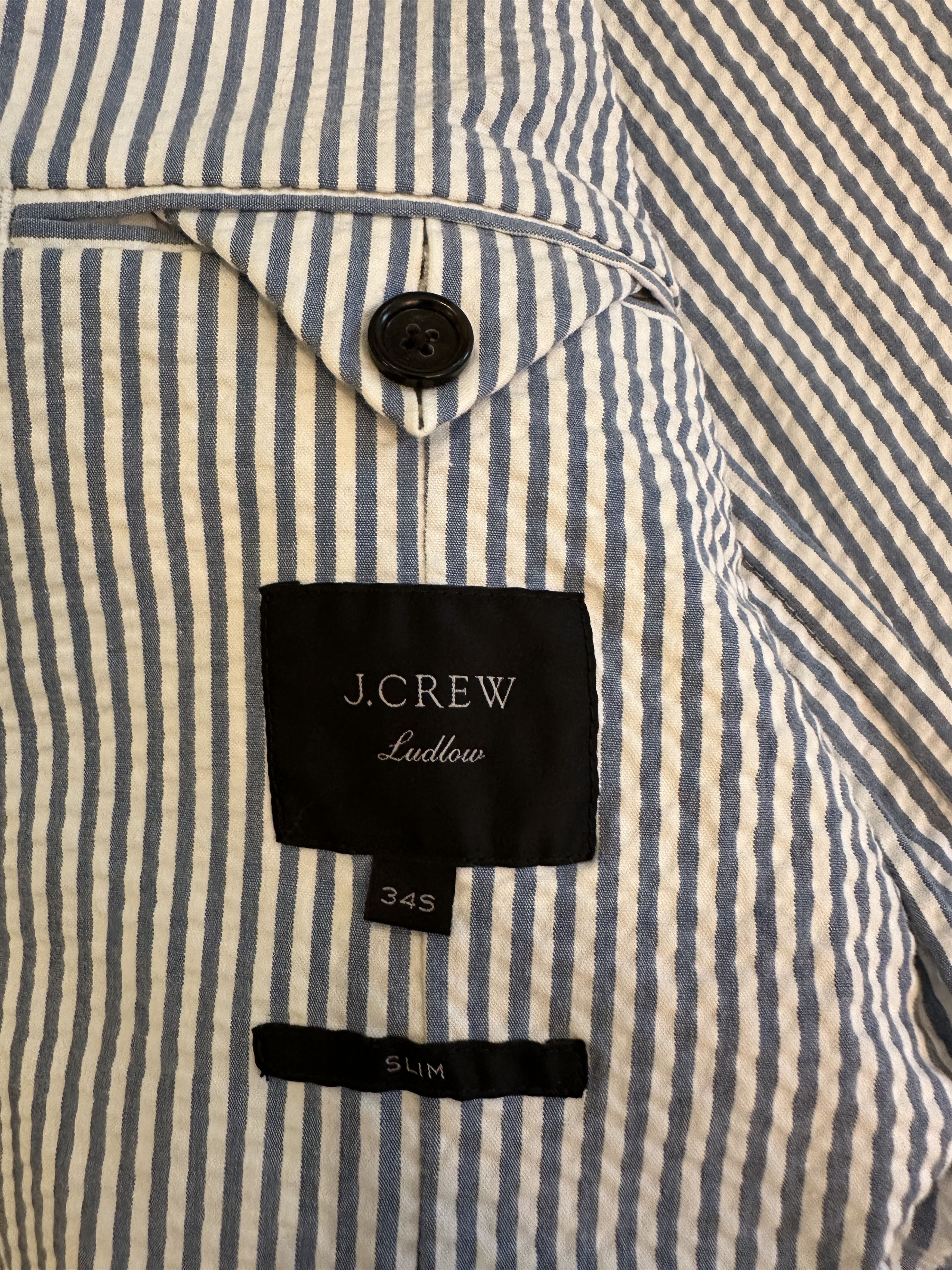 J.Crew J-Crew Seersucker Suit (Blue and White Stripe) Size 34S - 8 Thumbnail
