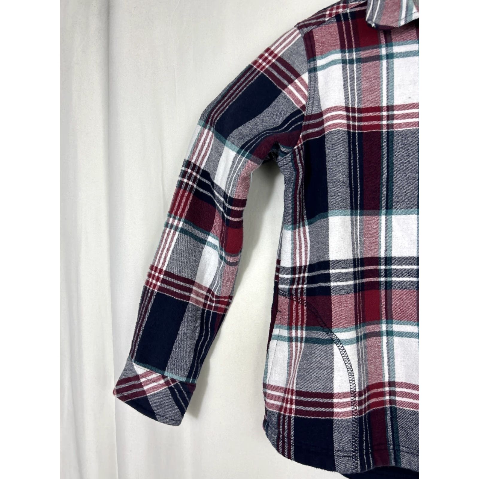 Orvis Orvis Womens Small Snap Shacket Red Blue Plaid Shirt Jacket Size S / US 4 / IT 40 - 2 Thumbnail