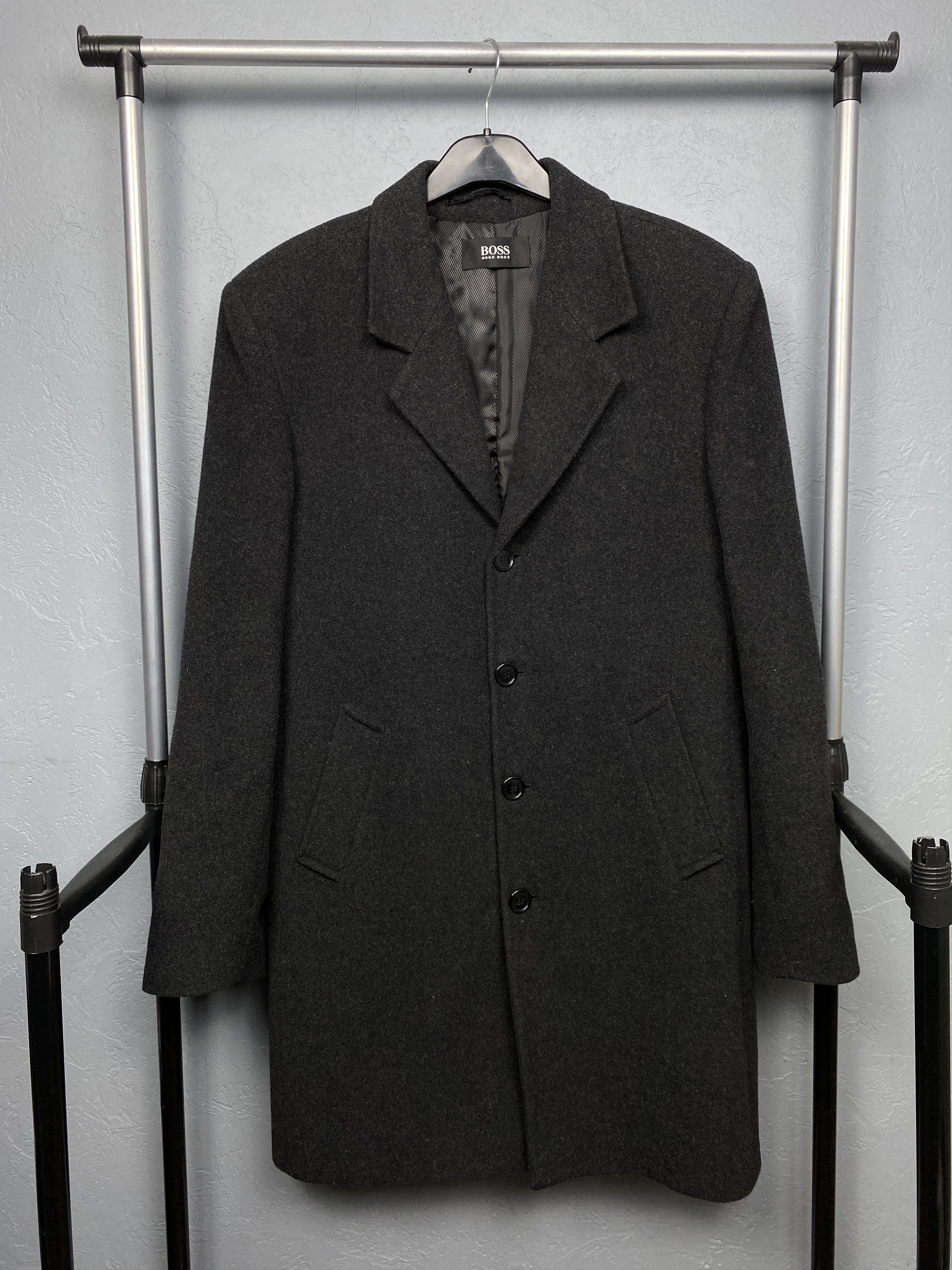 Hugo Boss × Vintage Hugo Boss Mens Cashmere-Wool Coat Jacket sz 52