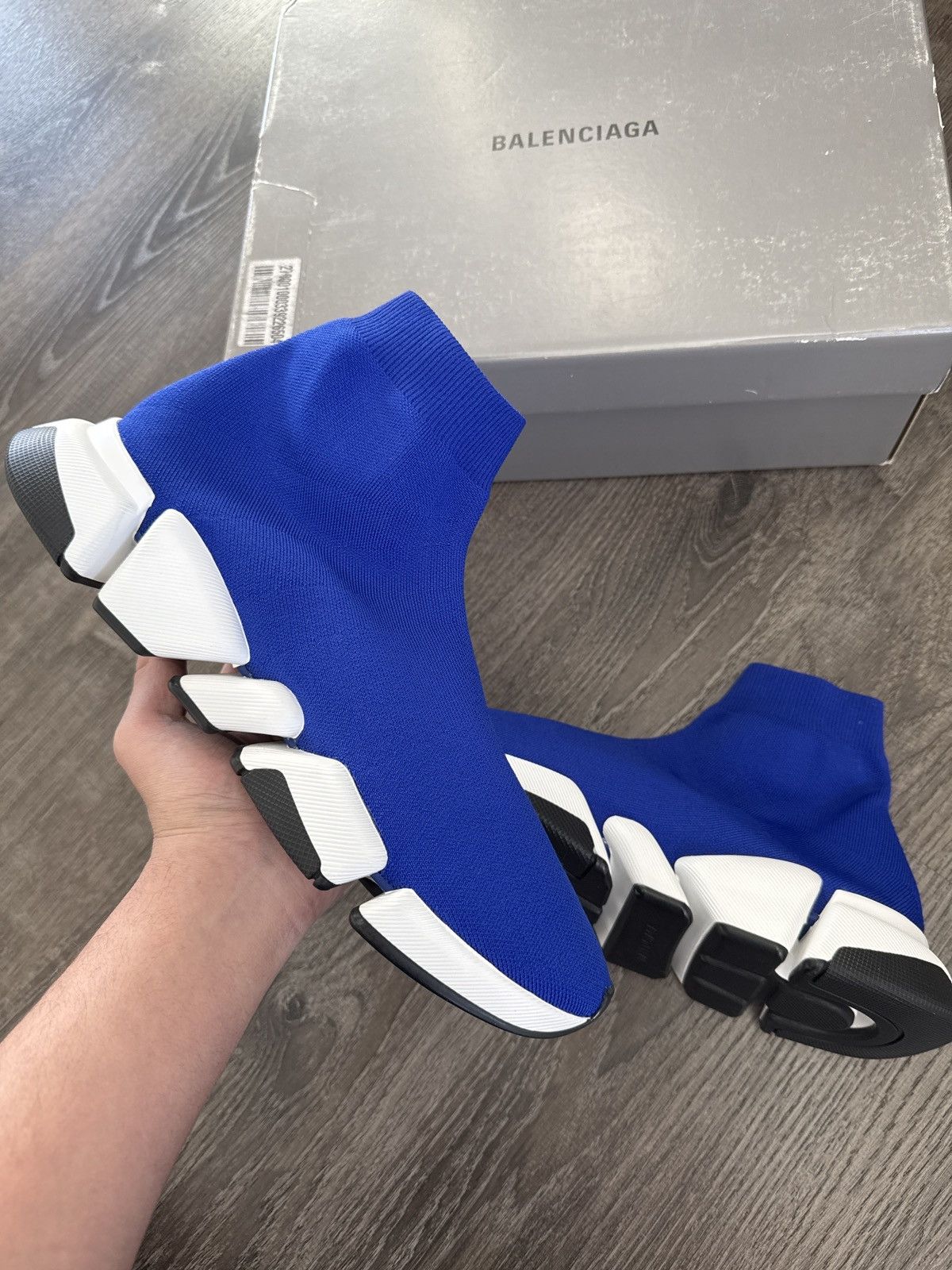 Balenciaga Balenciaga Dark Blue Speed Trainers Size US 13 / EU 46 - 3 Thumbnail