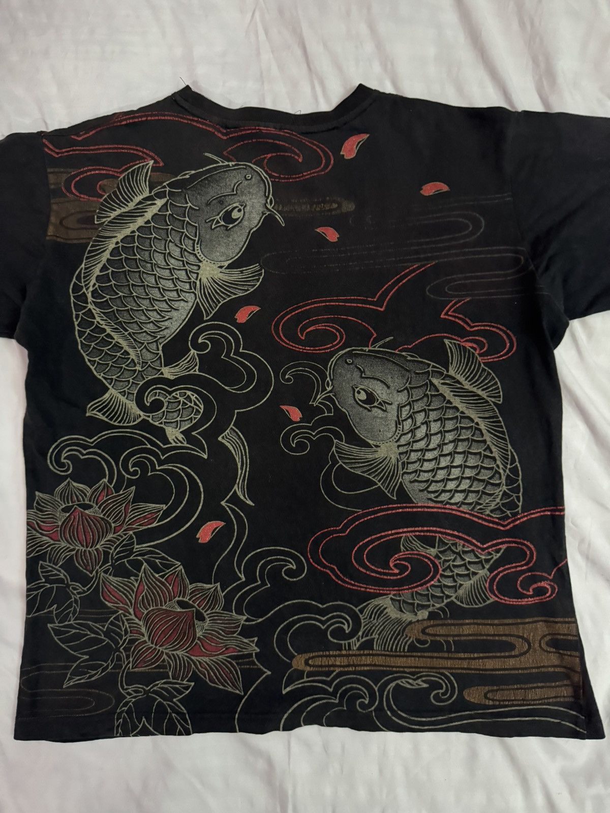 Japanese Brand Vintage Japanese Tattoos Koi Fish Sukajan Tees Size US XL / EU 56 / 4 - 2 Thumbnail