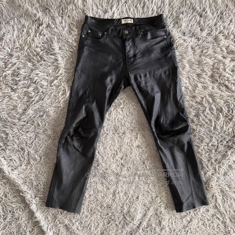 Saint Laurent Paris Saint Laurent Paris Black Basic Sheepskin Leather Pants Size US 32 / EU 48 - 2 Thumbnail