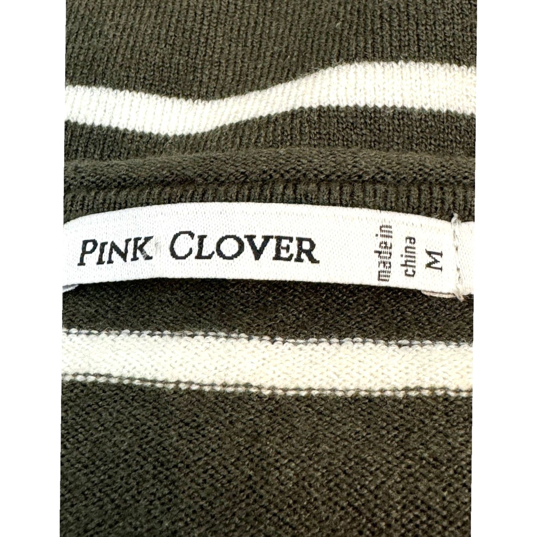 Vintage Pink Clover Brown Cream Striped Pullover Sweater M Women’s Knit Top Long Sleeve Casual Put Together 90s Modern Size M / US 6-8 / IT 42-44 - 3 Thumbnail