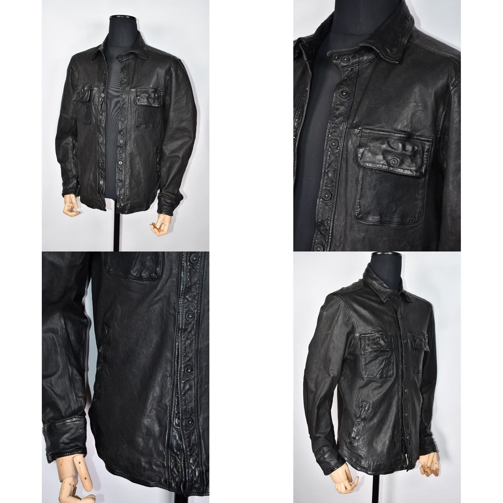 Polo Ralph Lauren Polo Ralph Lauren Black Leather Shirt Jacket Men's Size M Size US M / EU 48-50 / 2 - 8 Thumbnail