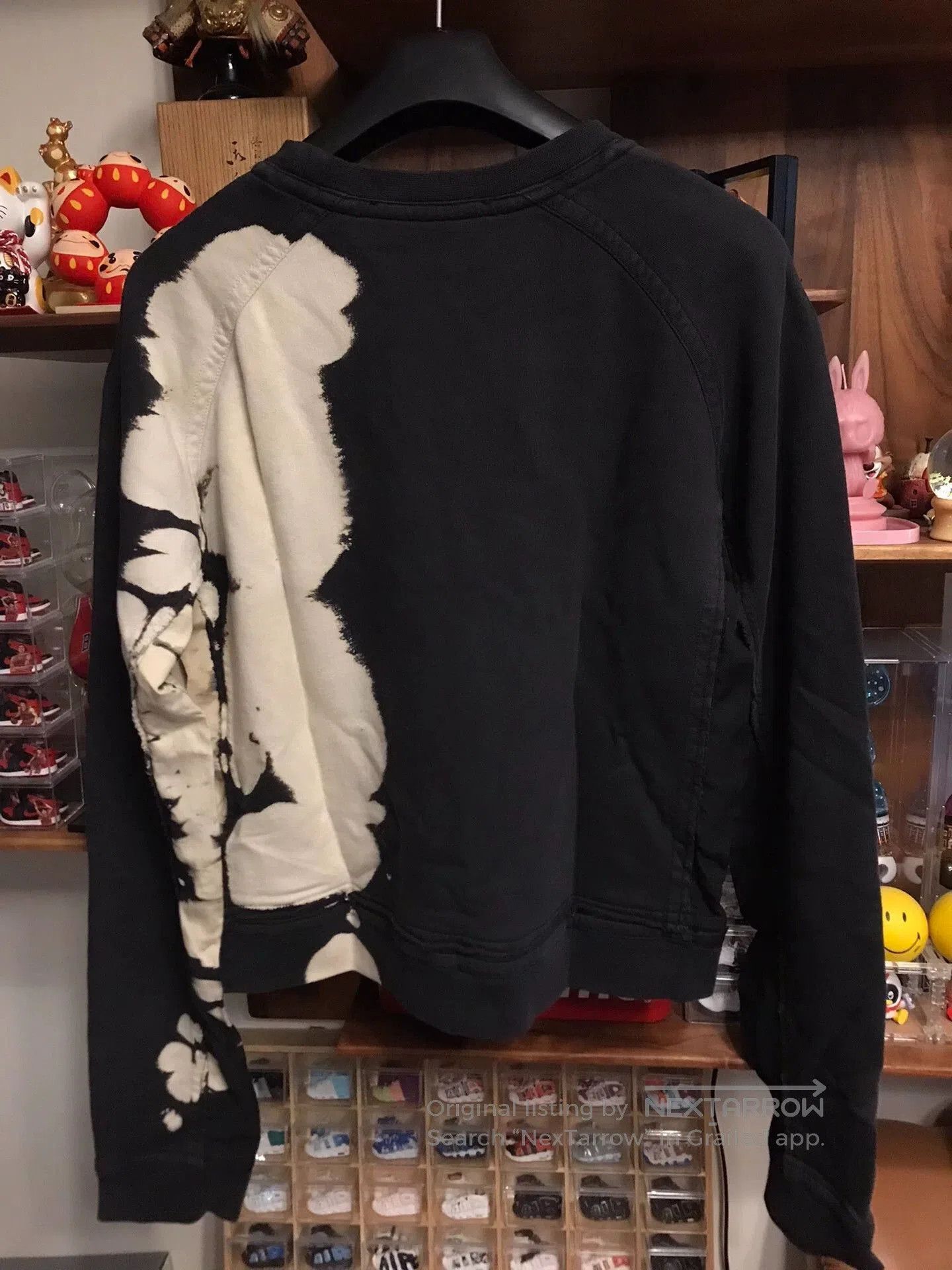 Haider Ackermann Black & Cream Distressed Long Sleeve Sweatshirt. Size US M / EU 48-50 / 2 - 2 Thumbnail