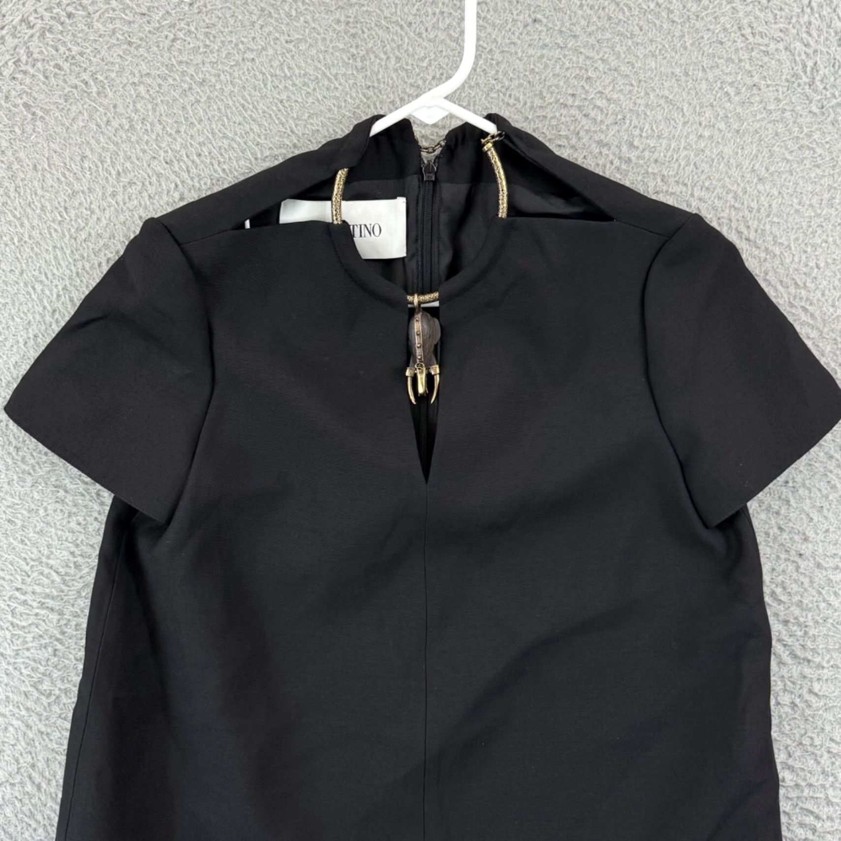 Valentino VINTAGE Valentino Spa Dress Women 4 Black Crepe Couture A Line Mini Zip Wool Silk Sheath Size S / US 4 / IT 40 - 3 Thumbnail