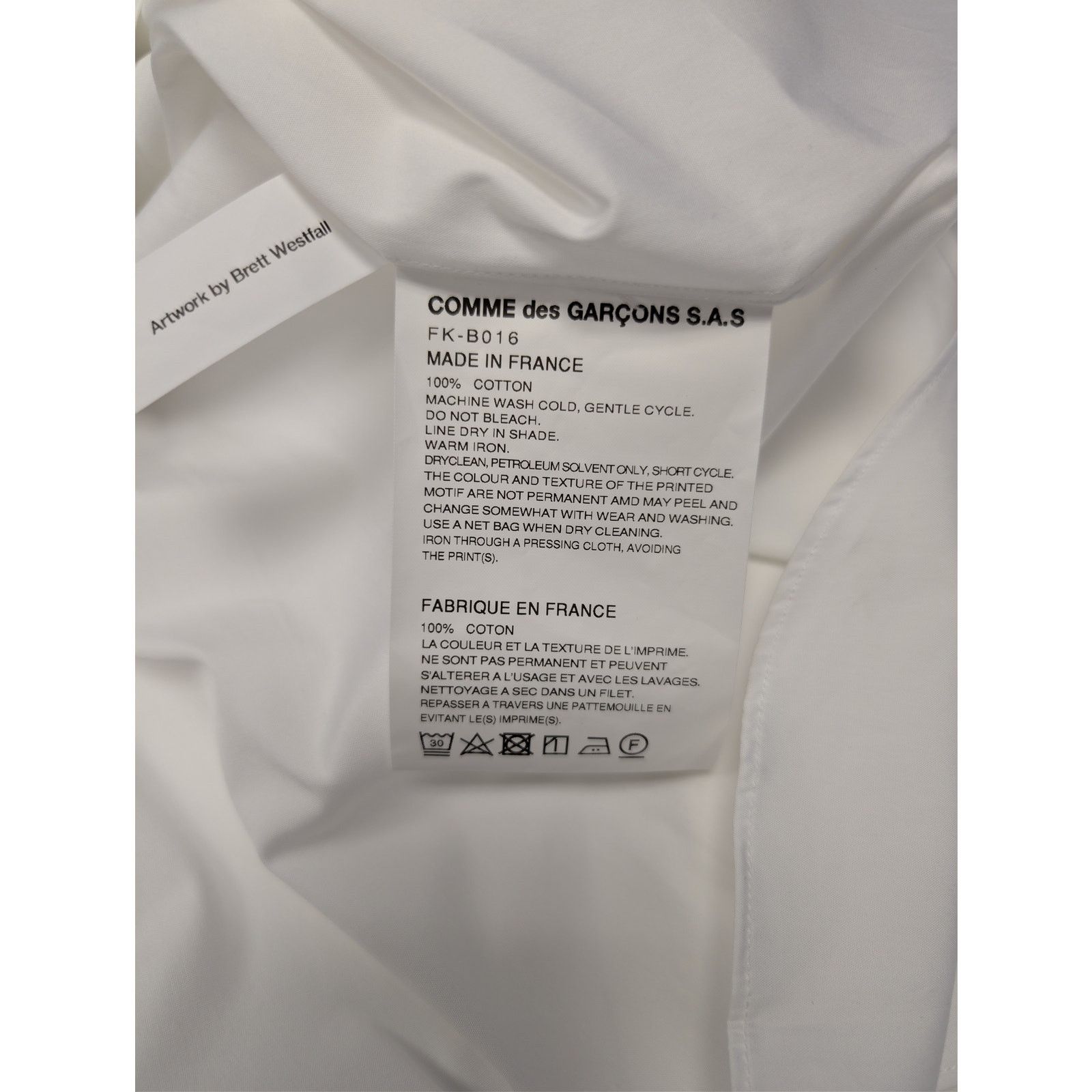 Comme des Garcons SHIRT o1rshd1 Fresh Graphic-Print Cotton Shirt in White / Black Size US XL / EU 56 / 4 - 17 Thumbnail